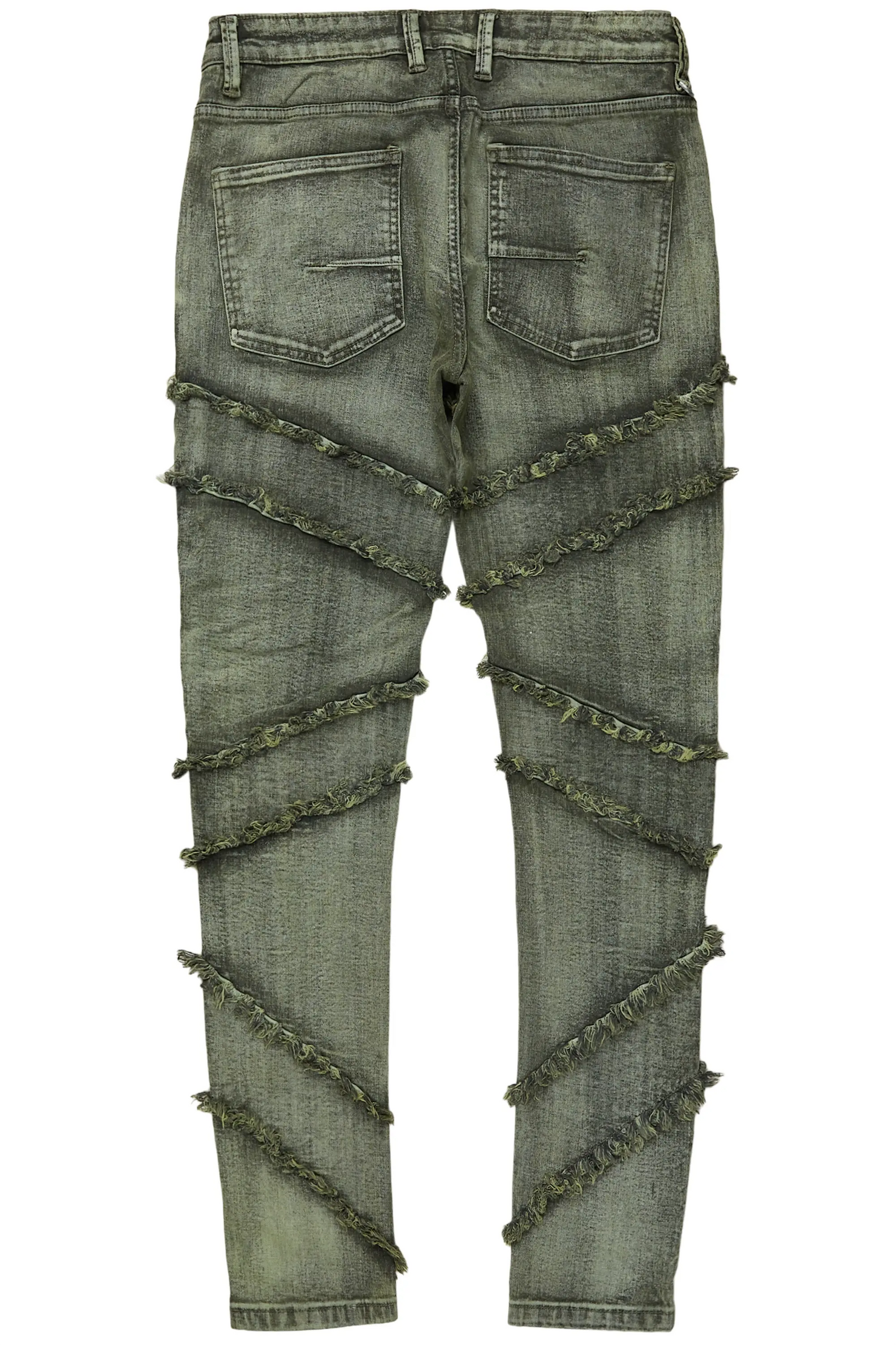 Ebrill Green Patchwork Skinny Fit Jean