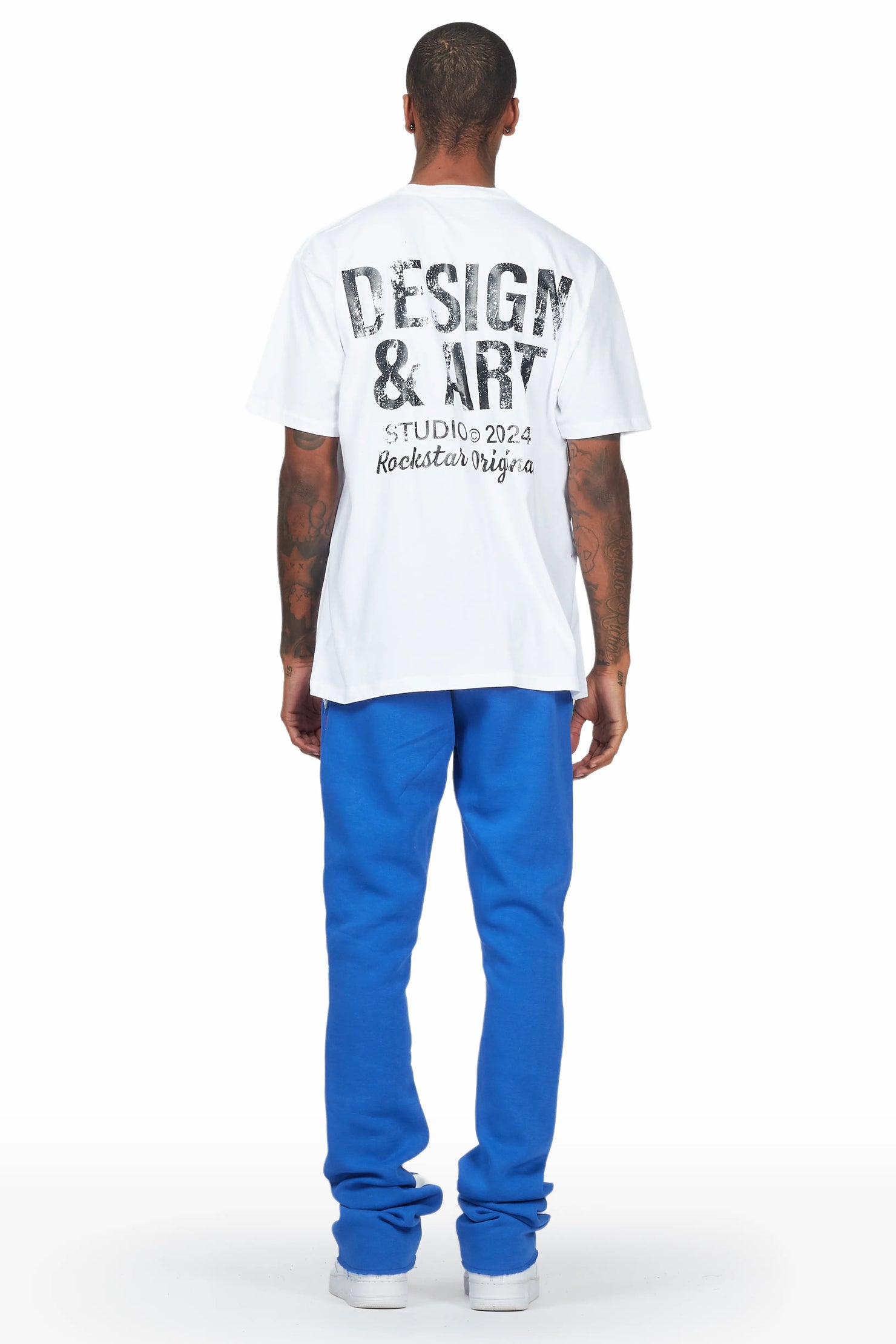 Mancha White/Blue T-Shirt Stacked Flare Track Set
