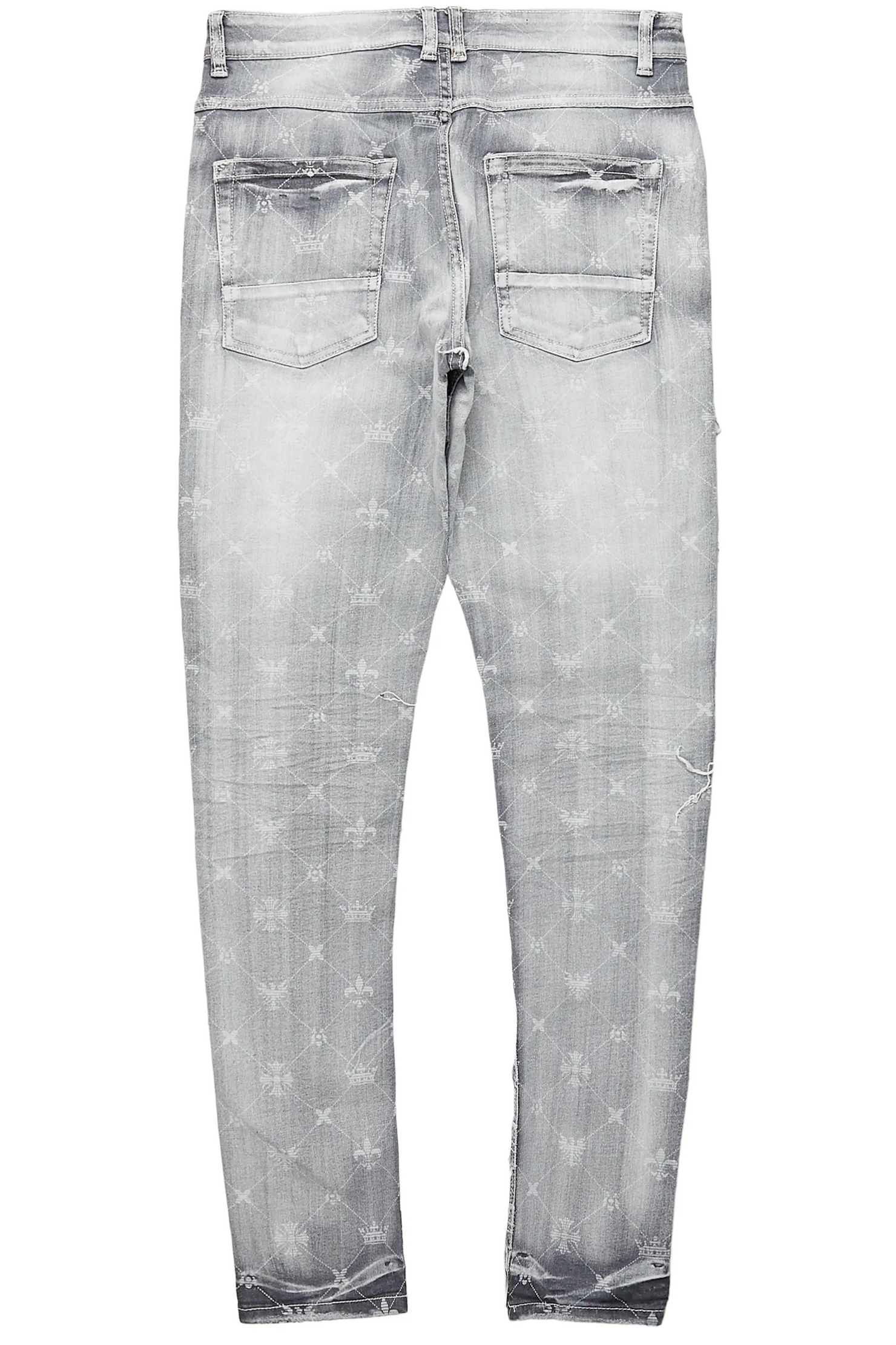 Pasha Grey Slim Fit Frayed Jean