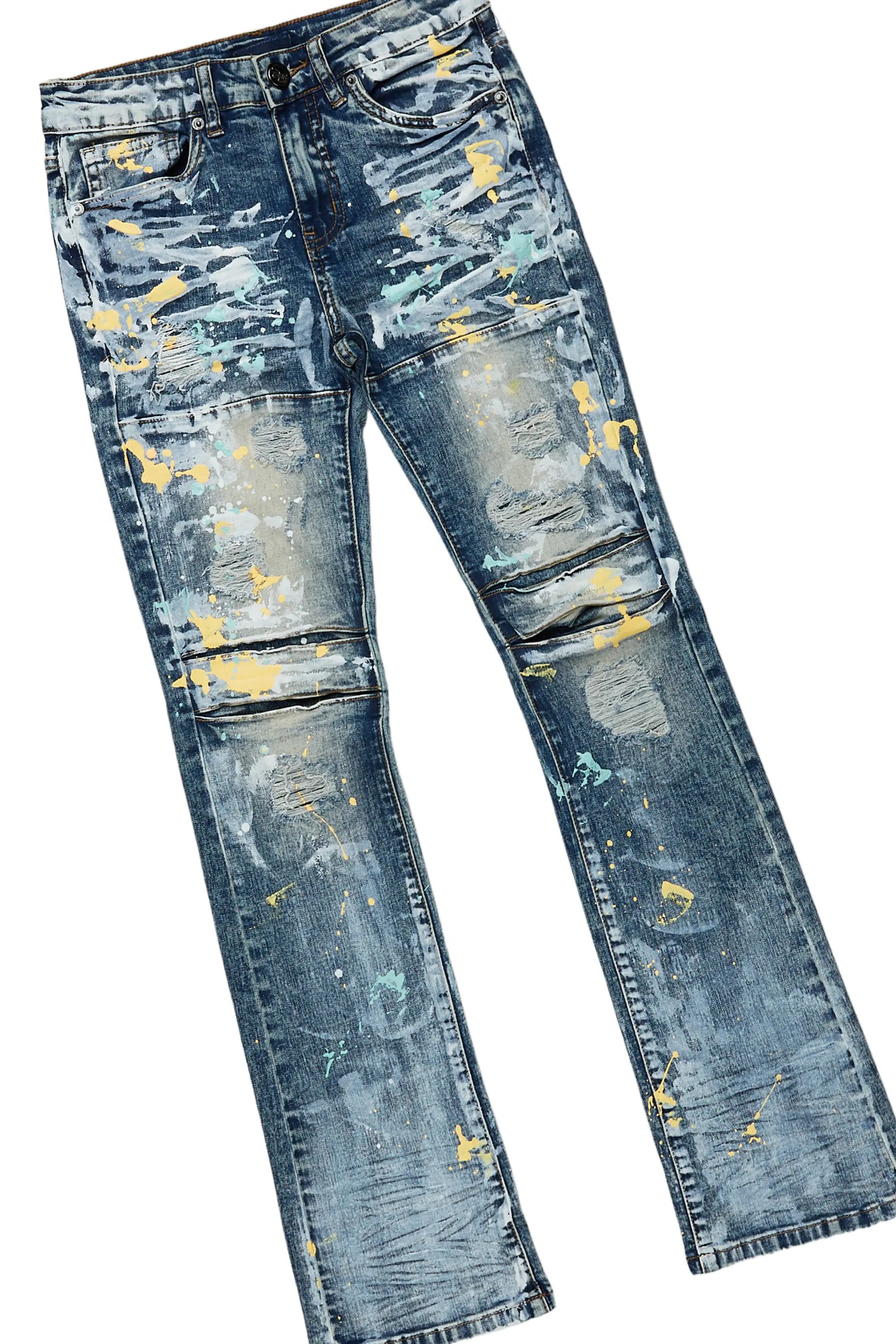 Boys Nadir Grey T-Shirt/Stacked Flare Jean Set