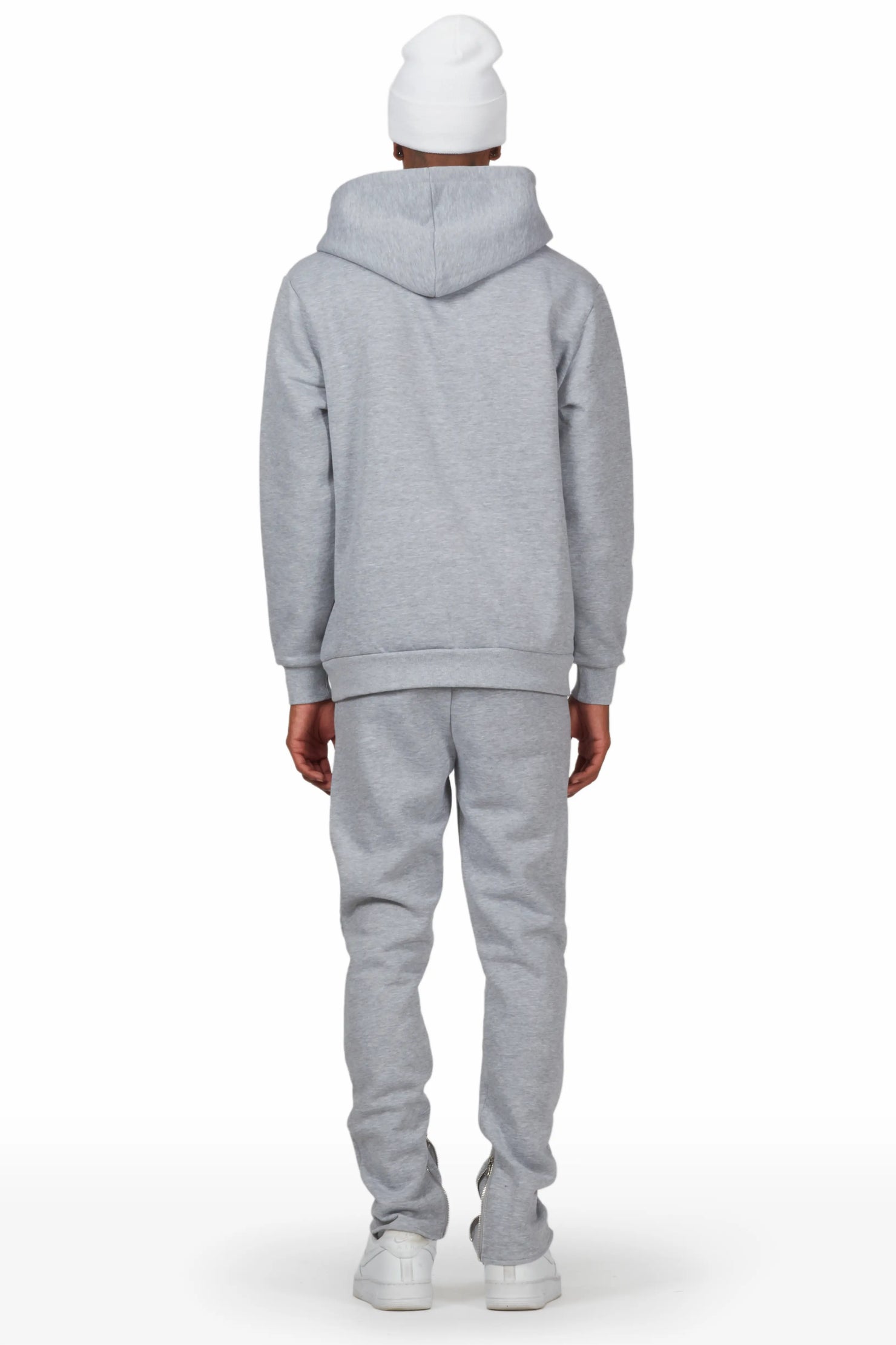 Brain Heather Grey Hoodie Slim Fit Track Set
