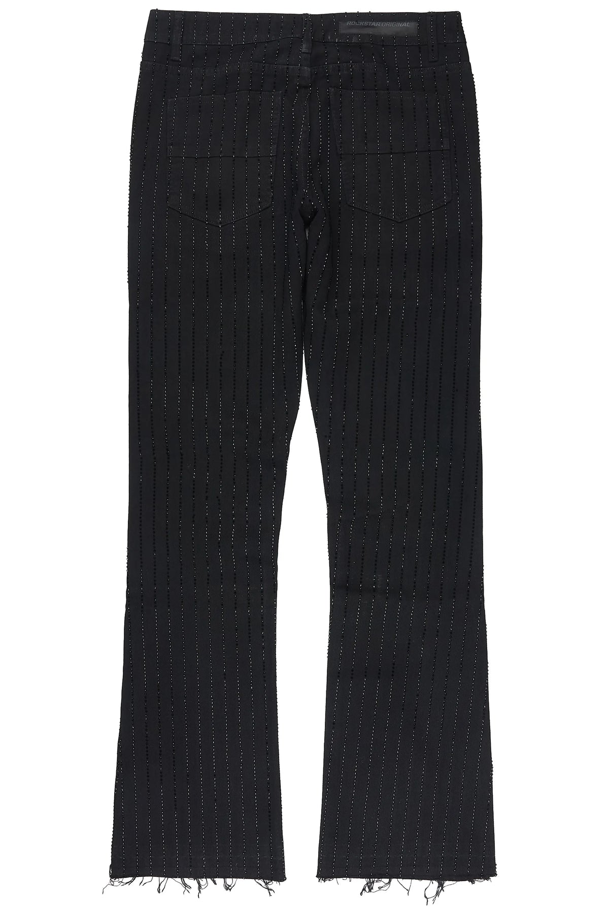 Mori Black Rhinestone Stacked Flare Jean