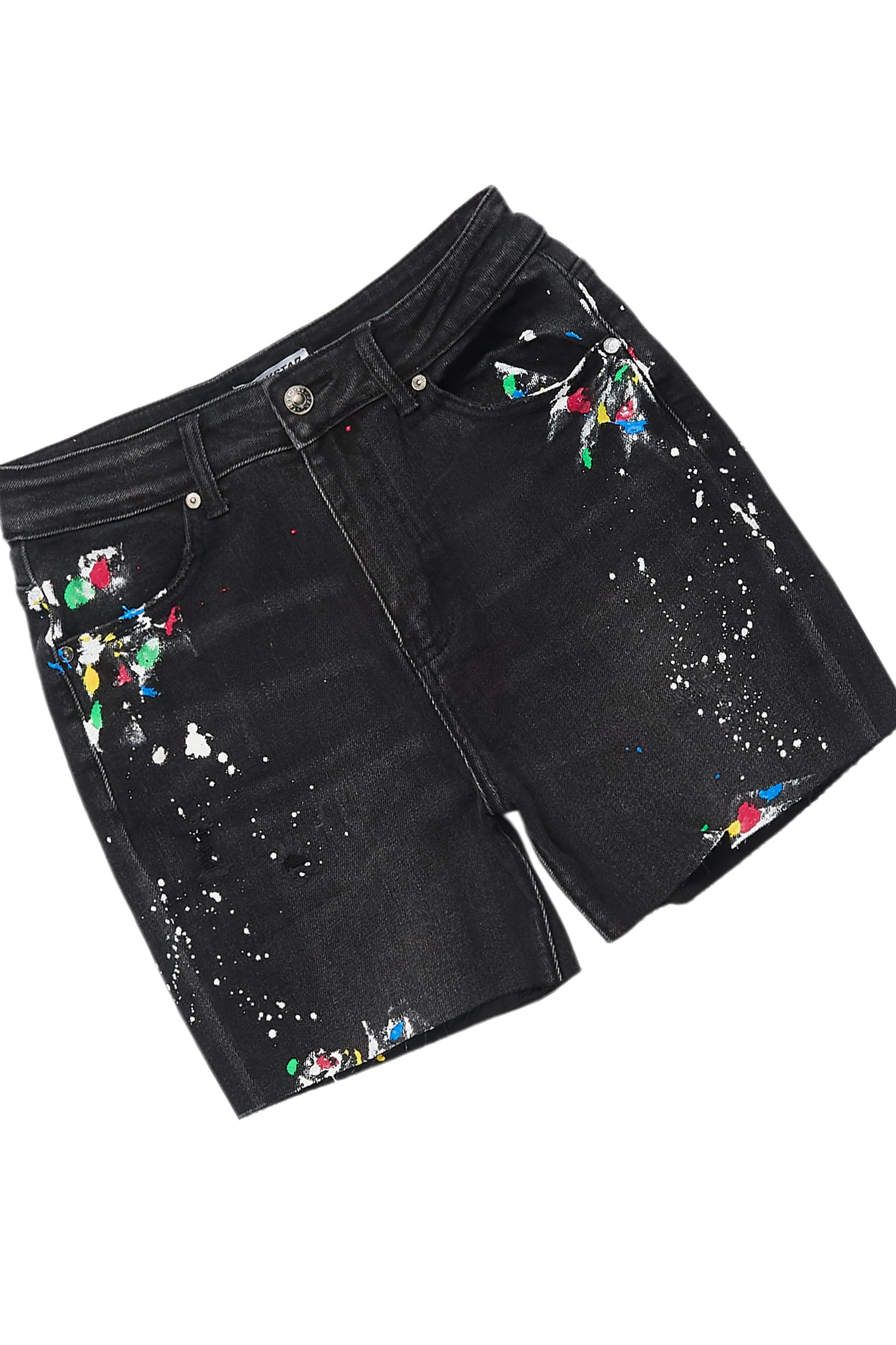Kathie Vintage Black T-Shirt Denim Short Set