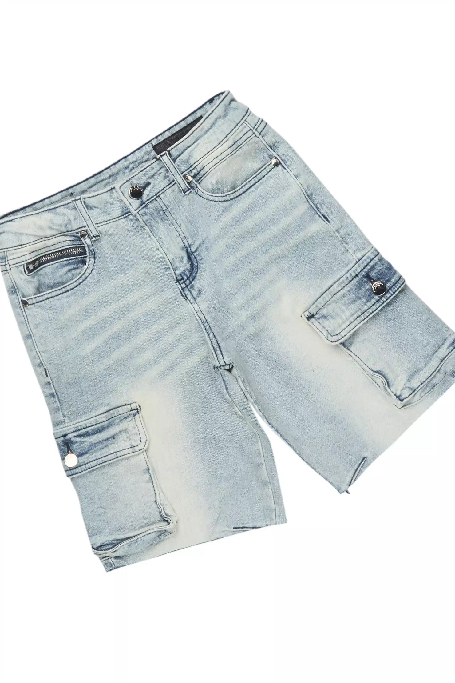 Boys Beau Black/Blue T-Shirt/Denim Short Set