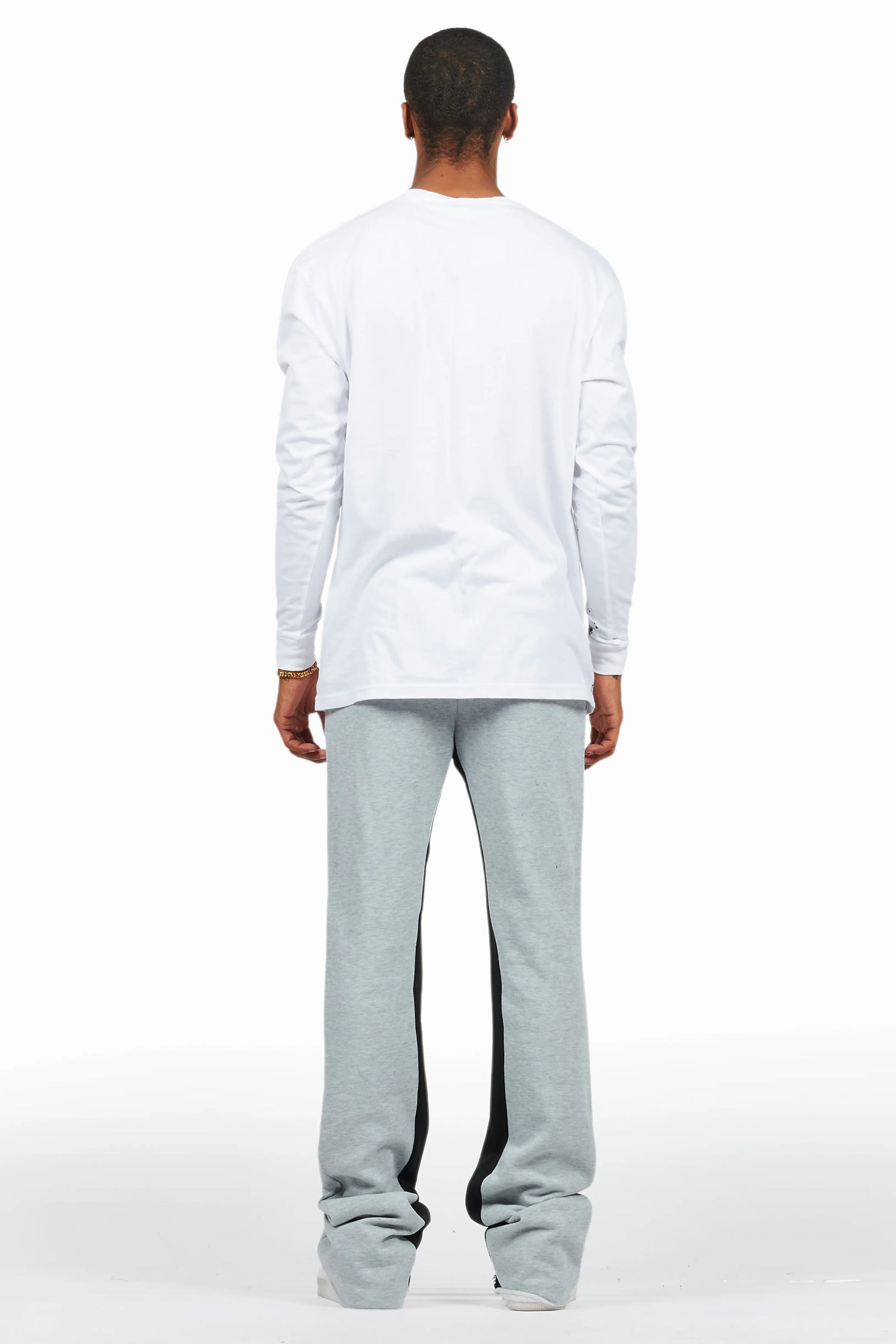 Scottie White/Grey Long Sleeve T-Shirt/Baggy Pant Set