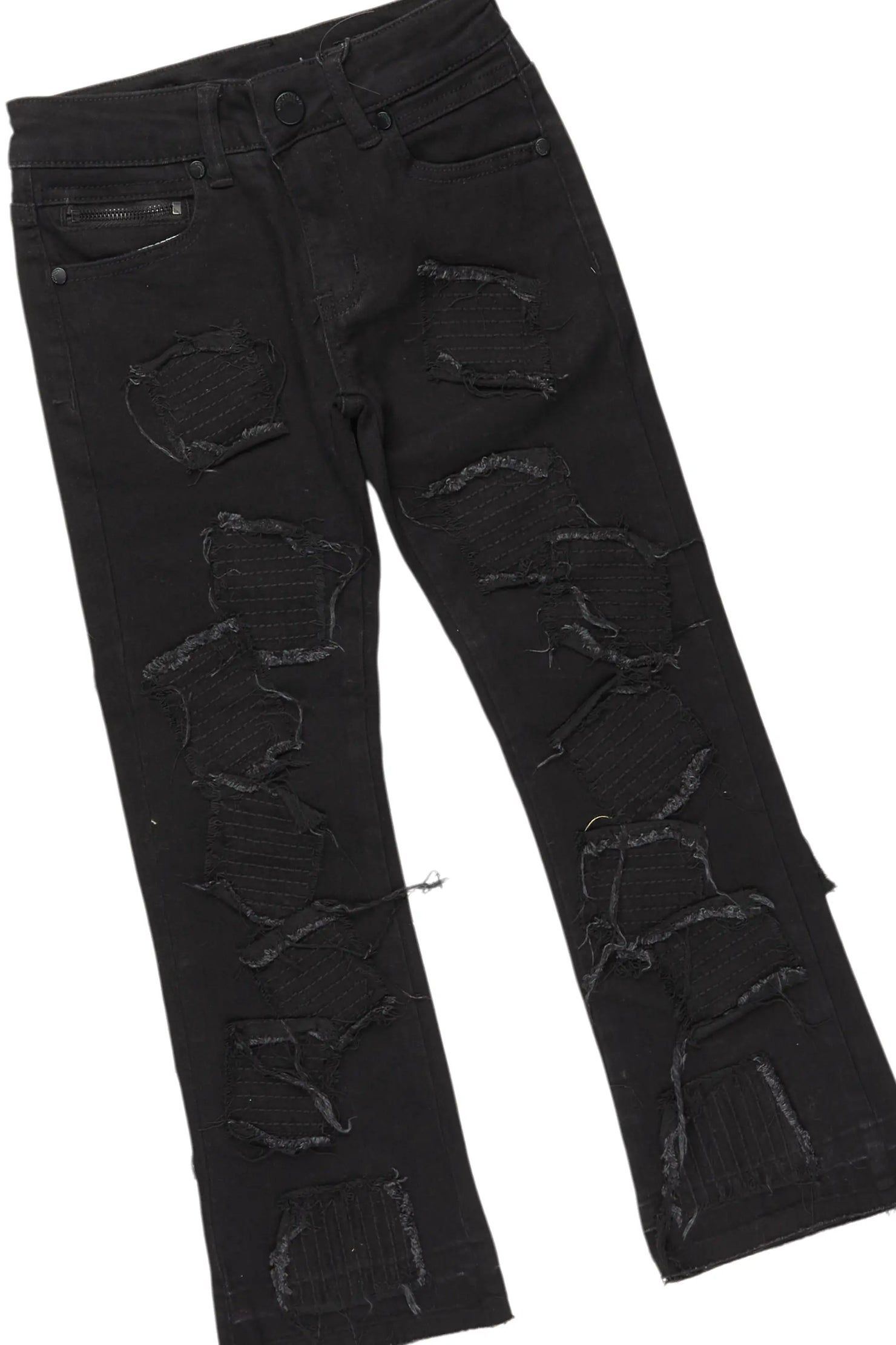 Boys Radu Red Hoodie/Stacked Flare Jean Set