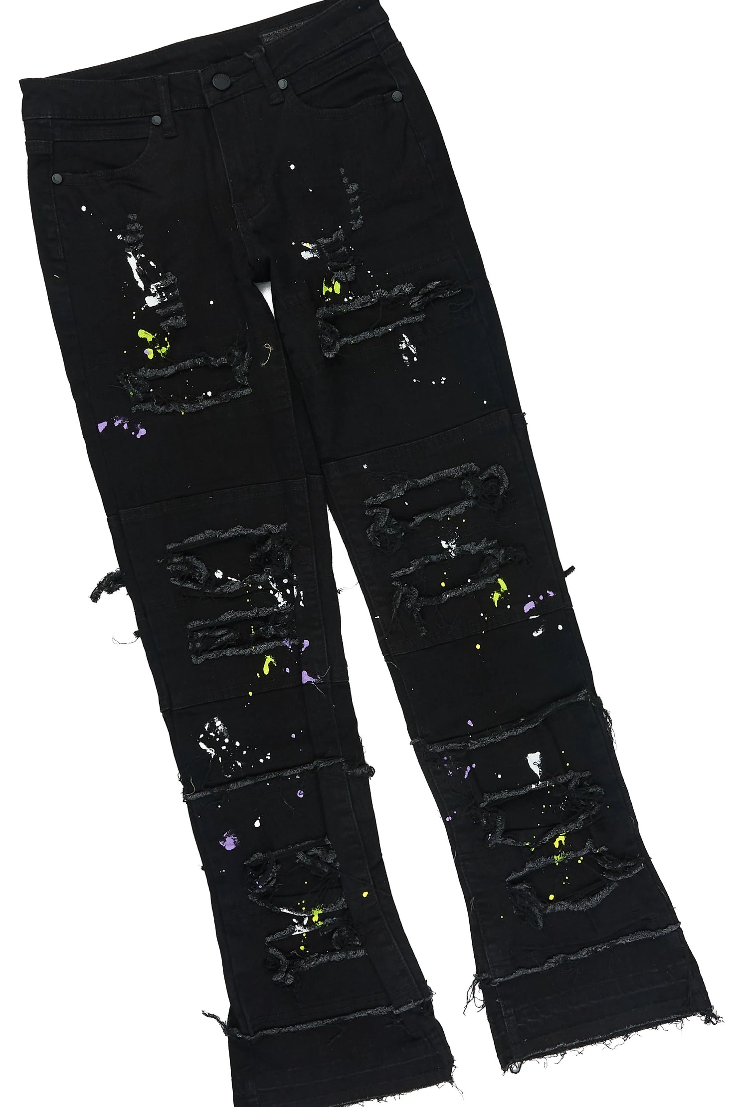 Boys Torell 2.0 Black T-Shirt Painter Stacked Jean Set