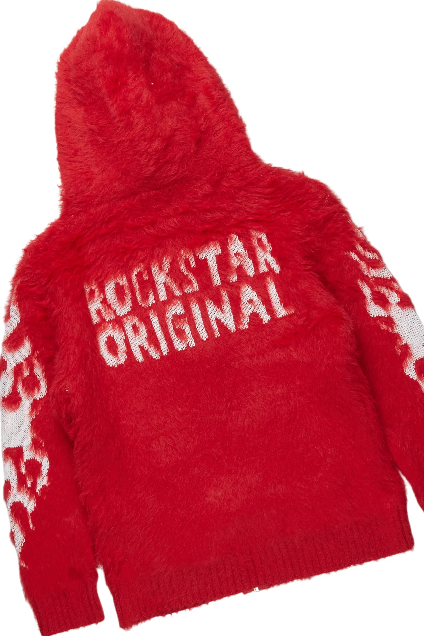 Boys Toshio Red Stacked Flare Knitted Mohair Track Set