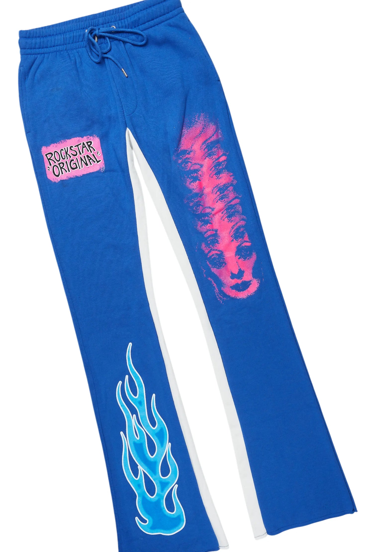 Beno White/Royal Long Sleeve T-Shirt/Baggy Pant Set