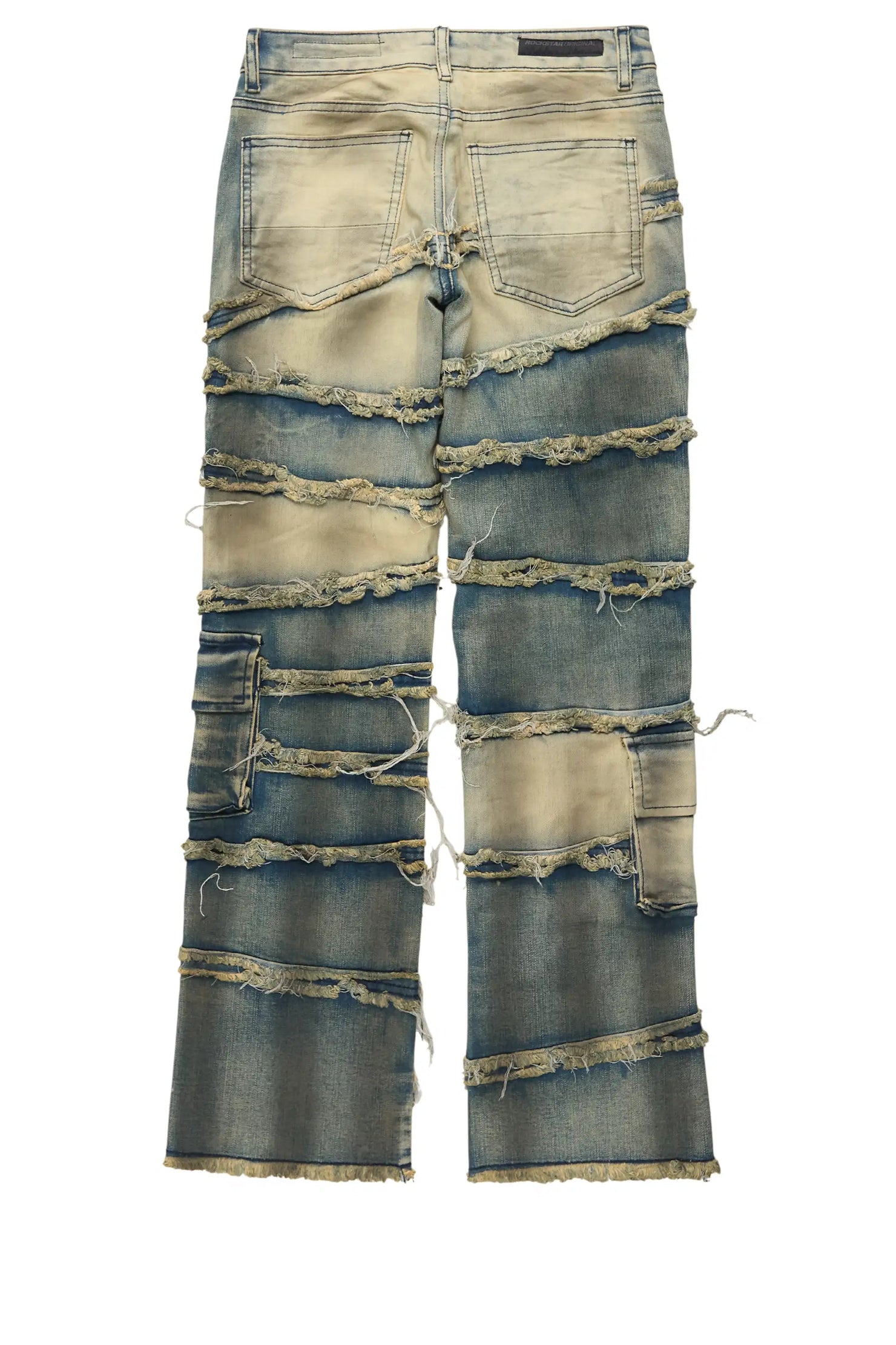 Boys Yves Blue Stacked Flare Cargo Jean