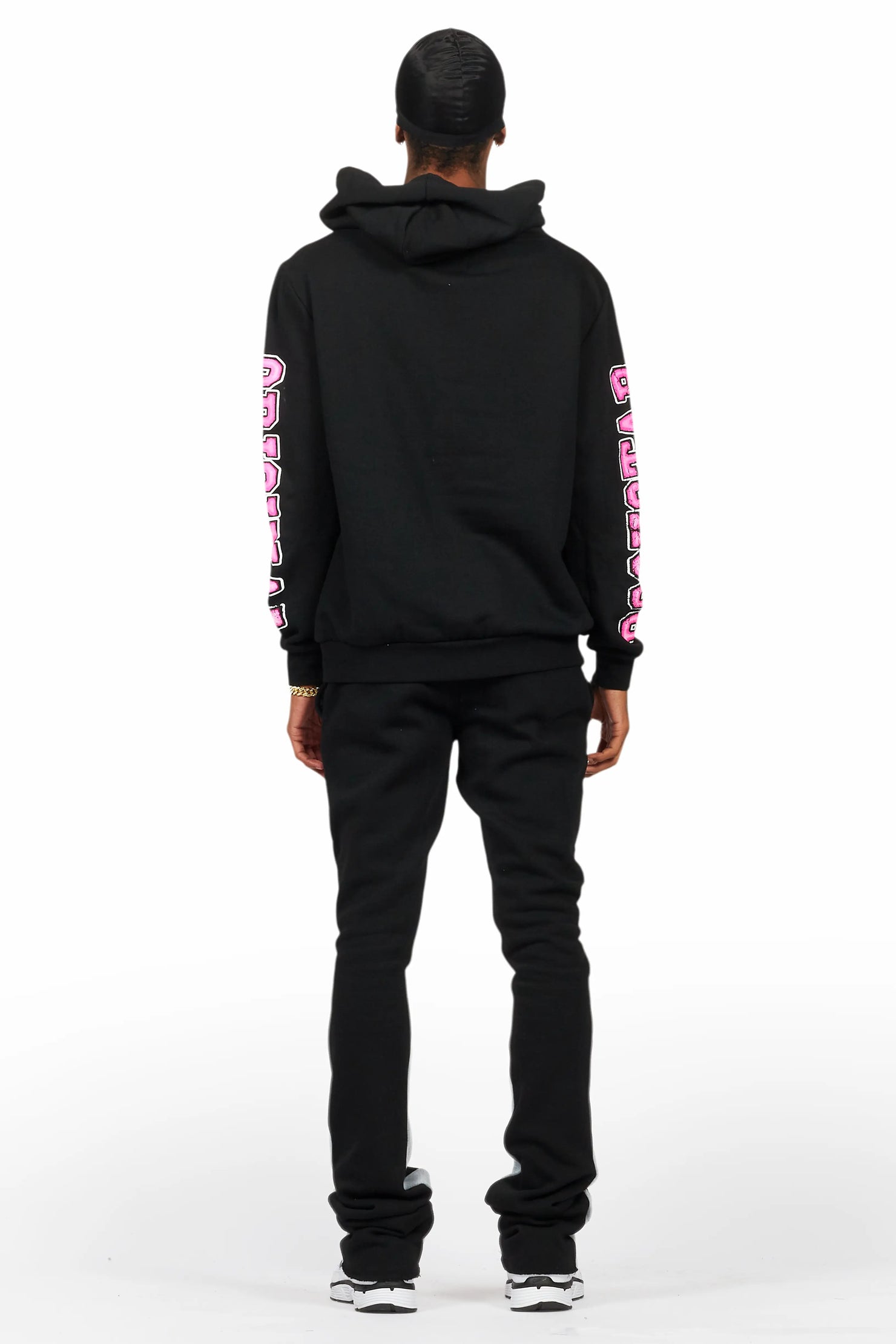Fields Black/Pink Stacked Flare Hoodie Track Set