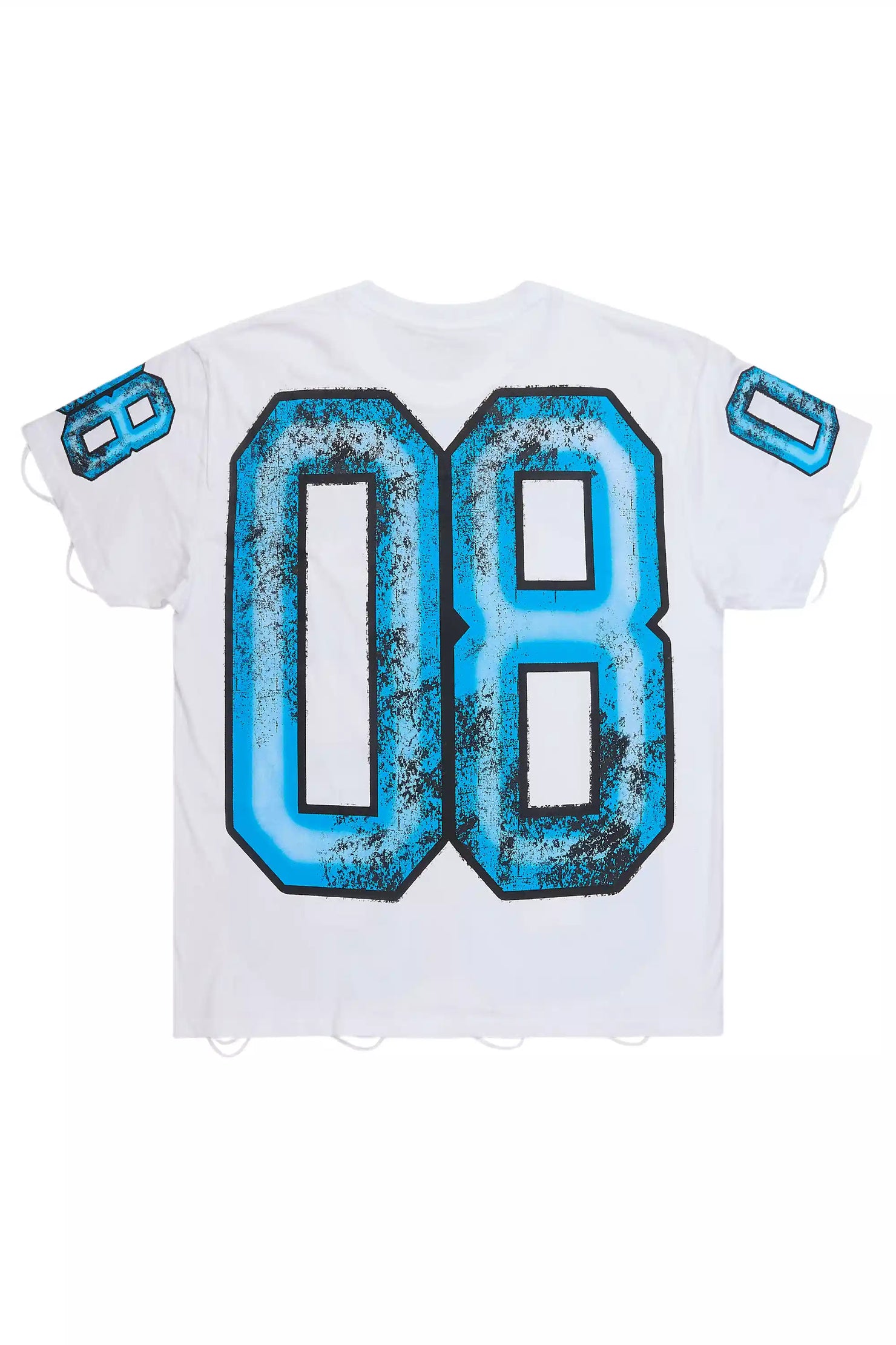 Fields White/Blue Oversized Graphic T-Shirt
