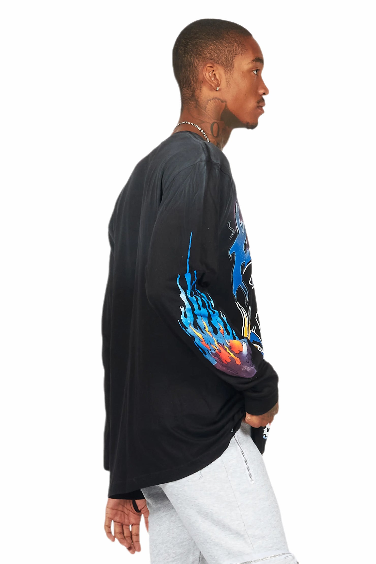 Ebbe Black Long Sleeve Graphic T-Shirt