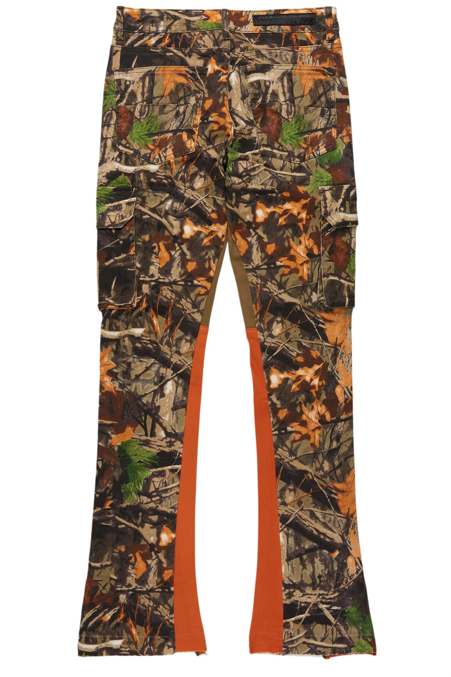 Rolan Orange Tree Camo Stacked Flare Jean