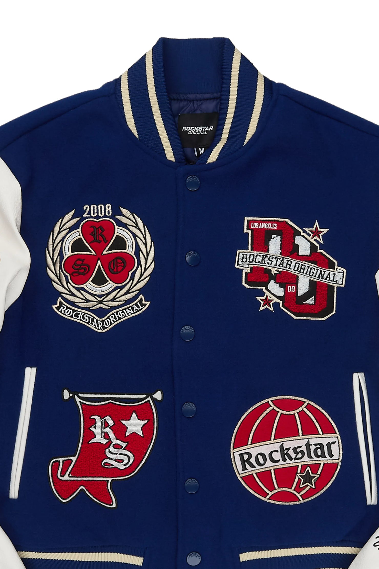 Gliyah Navy Oversized Varsity Jacket