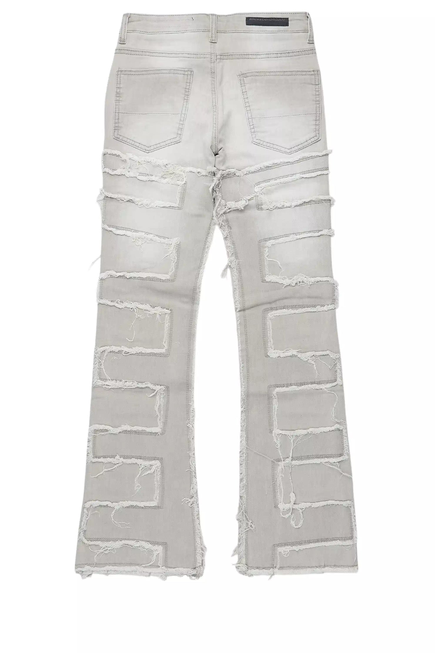 Boys Shake Light Grey Stacked Flare Jean