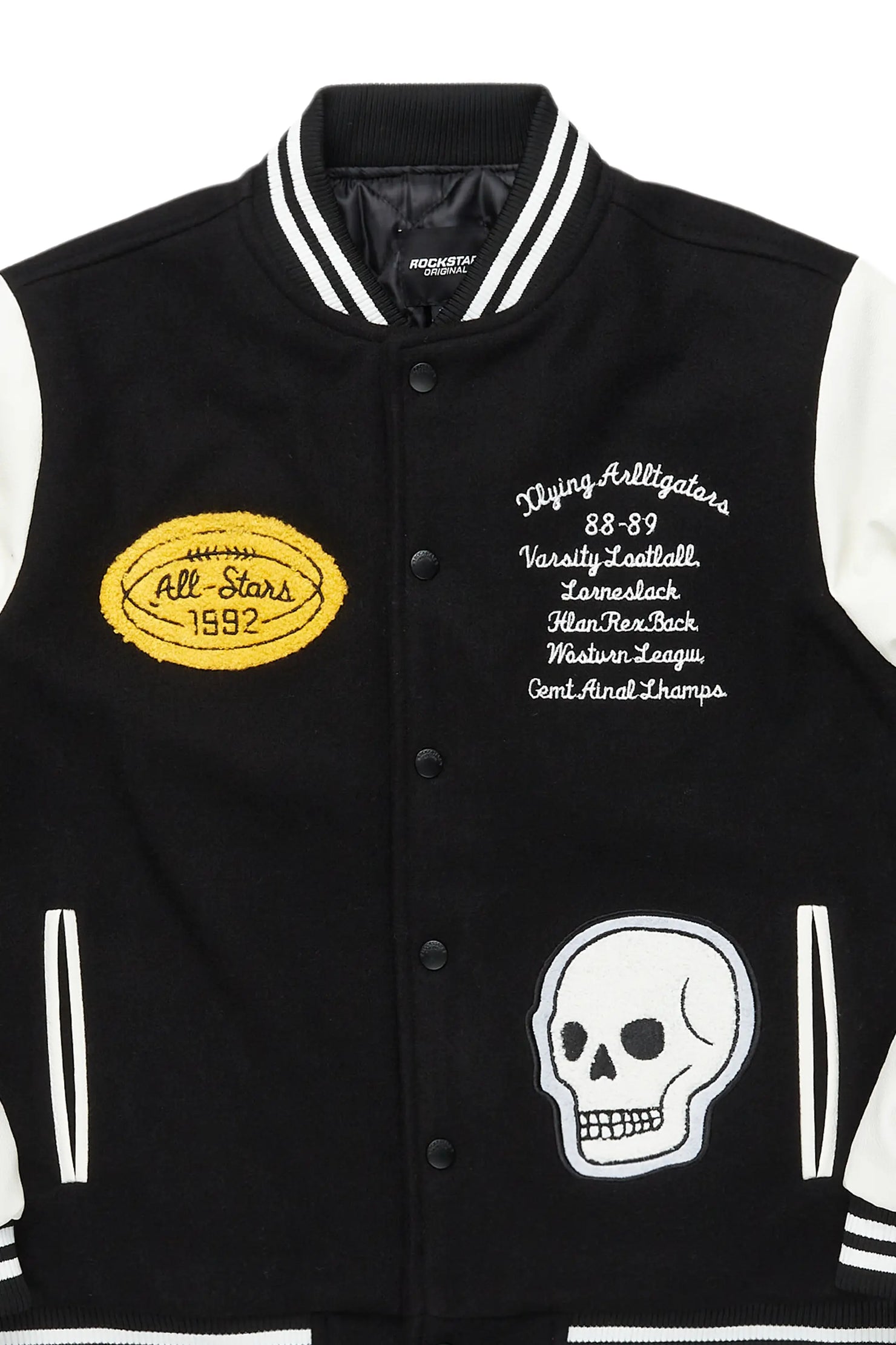 Boys Eisen Black/White Varsity Jacket