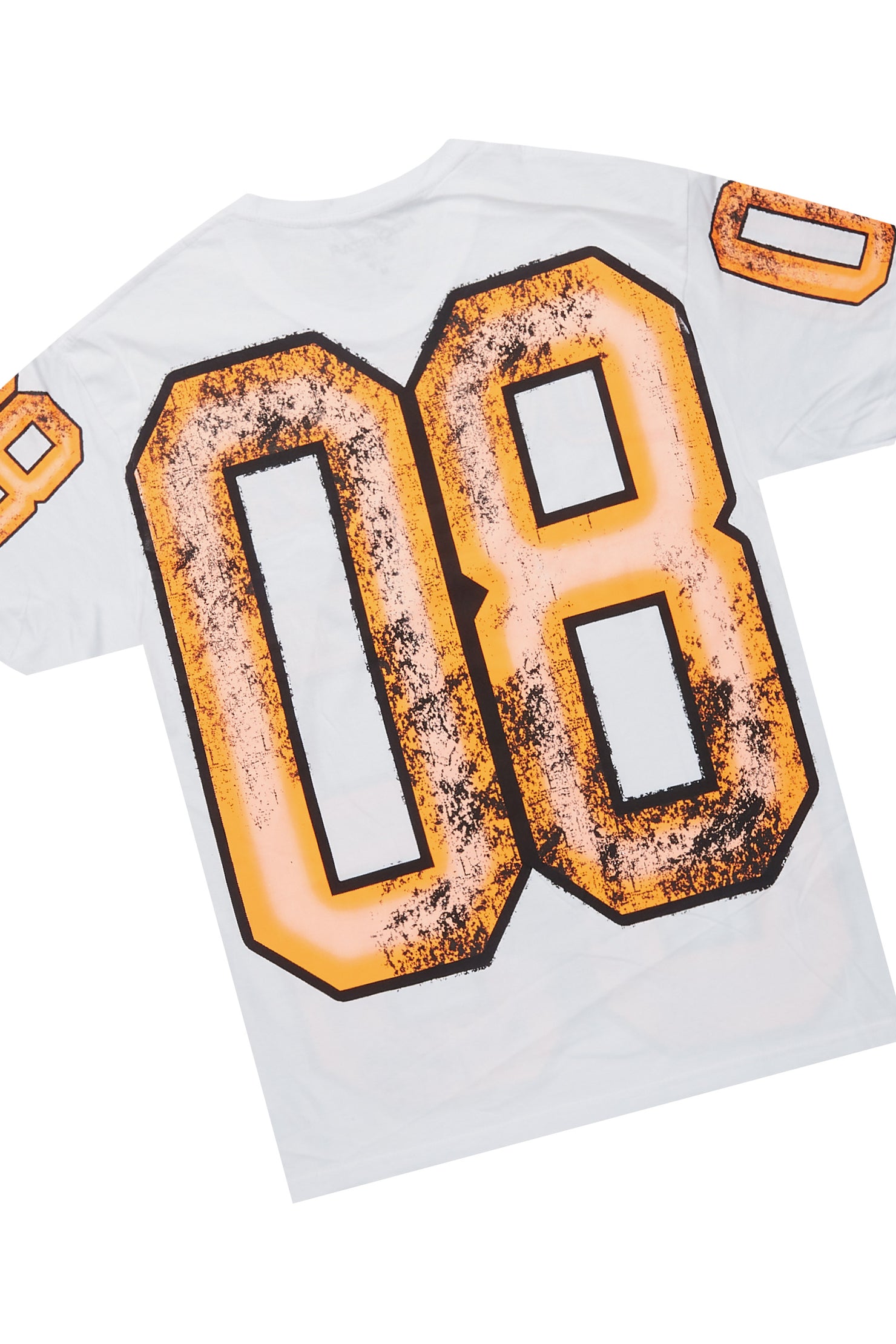 Fields White/Orange Raw Edge T-Shirt Short Set