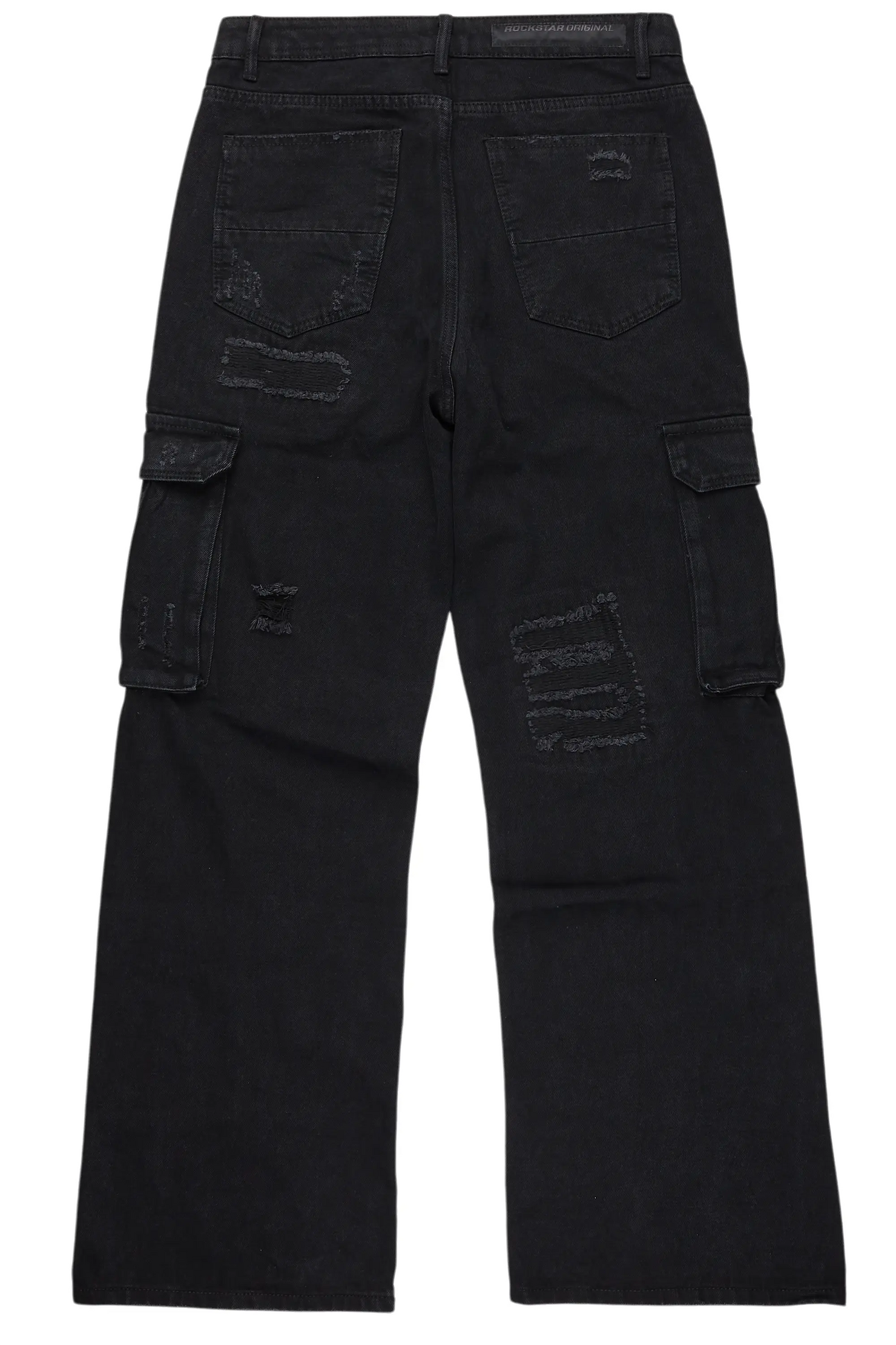 Nand Jet Black Baggy Cargo Jean