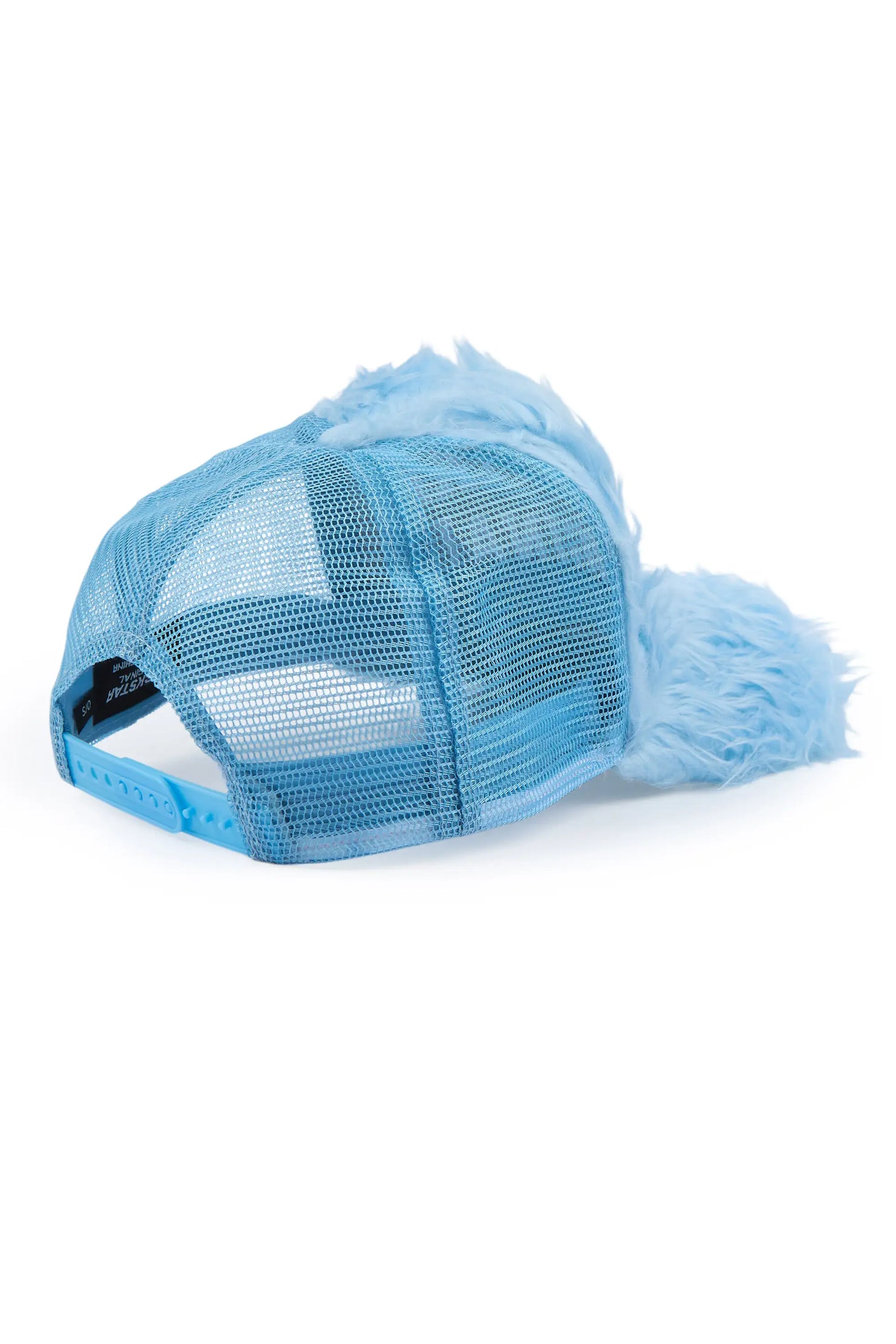 Shaggy Baby Blue Fur Trucker Hat