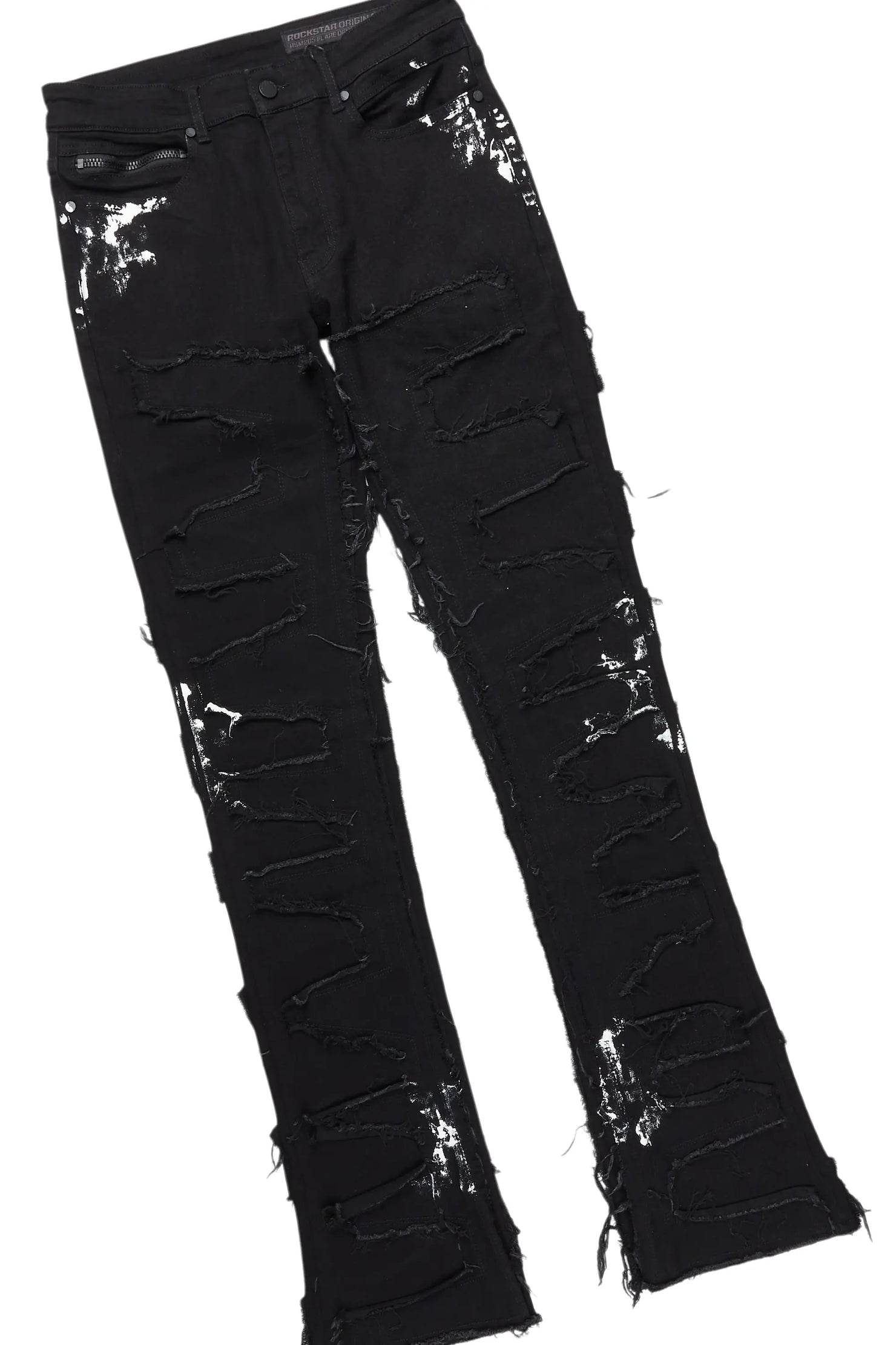 Tally Black Hoodie/Stacked Flare Jean Bundle