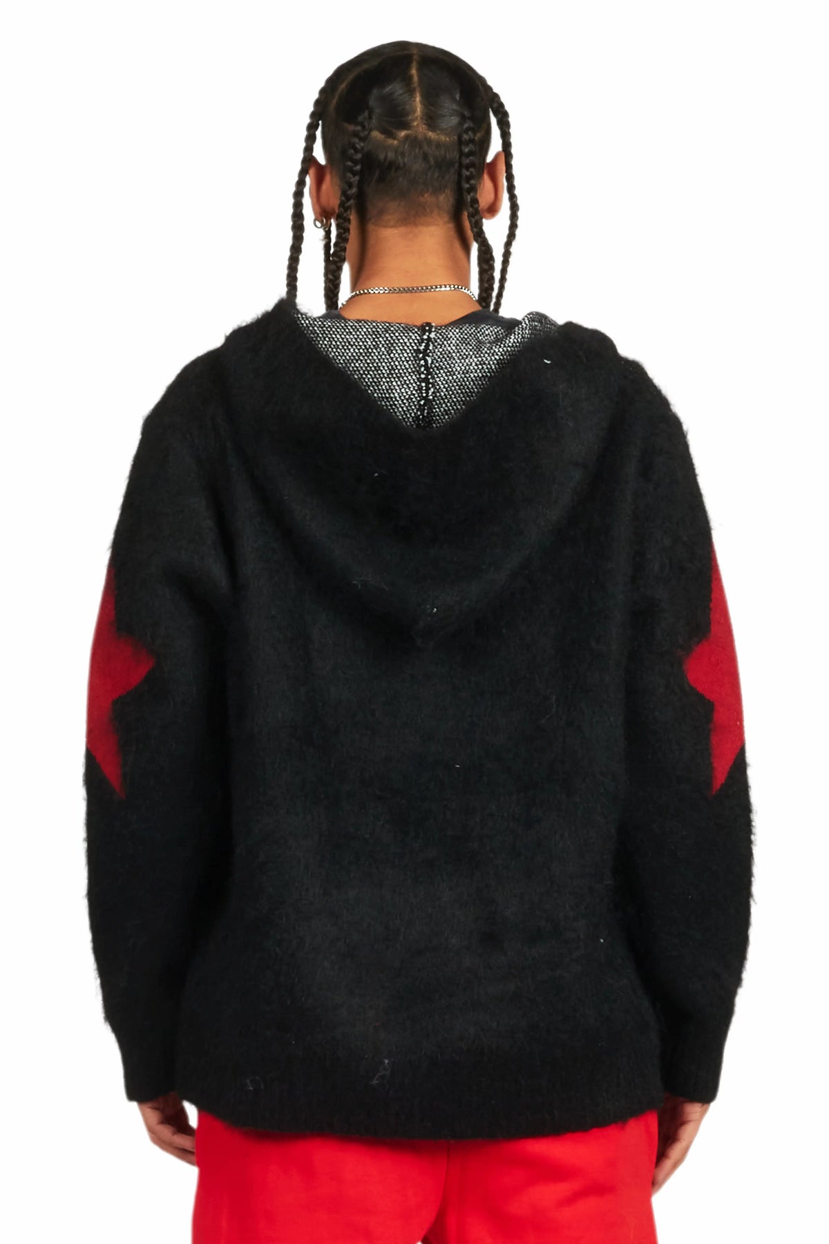 States Black Graphic Knitted Hoodie