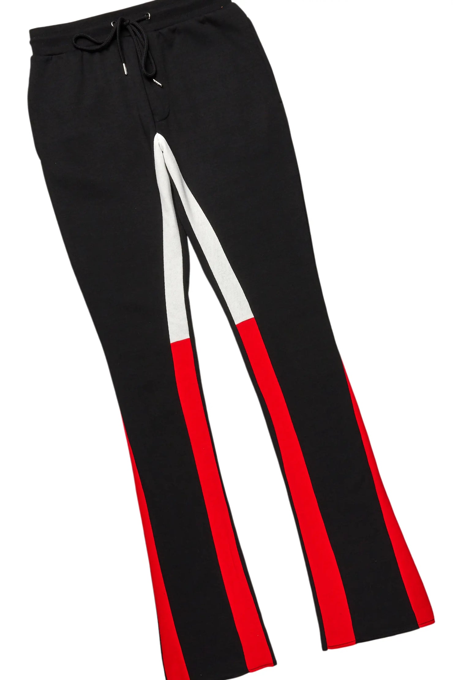 Basic Black/Red Hoodie/Stacked Flare Track Set