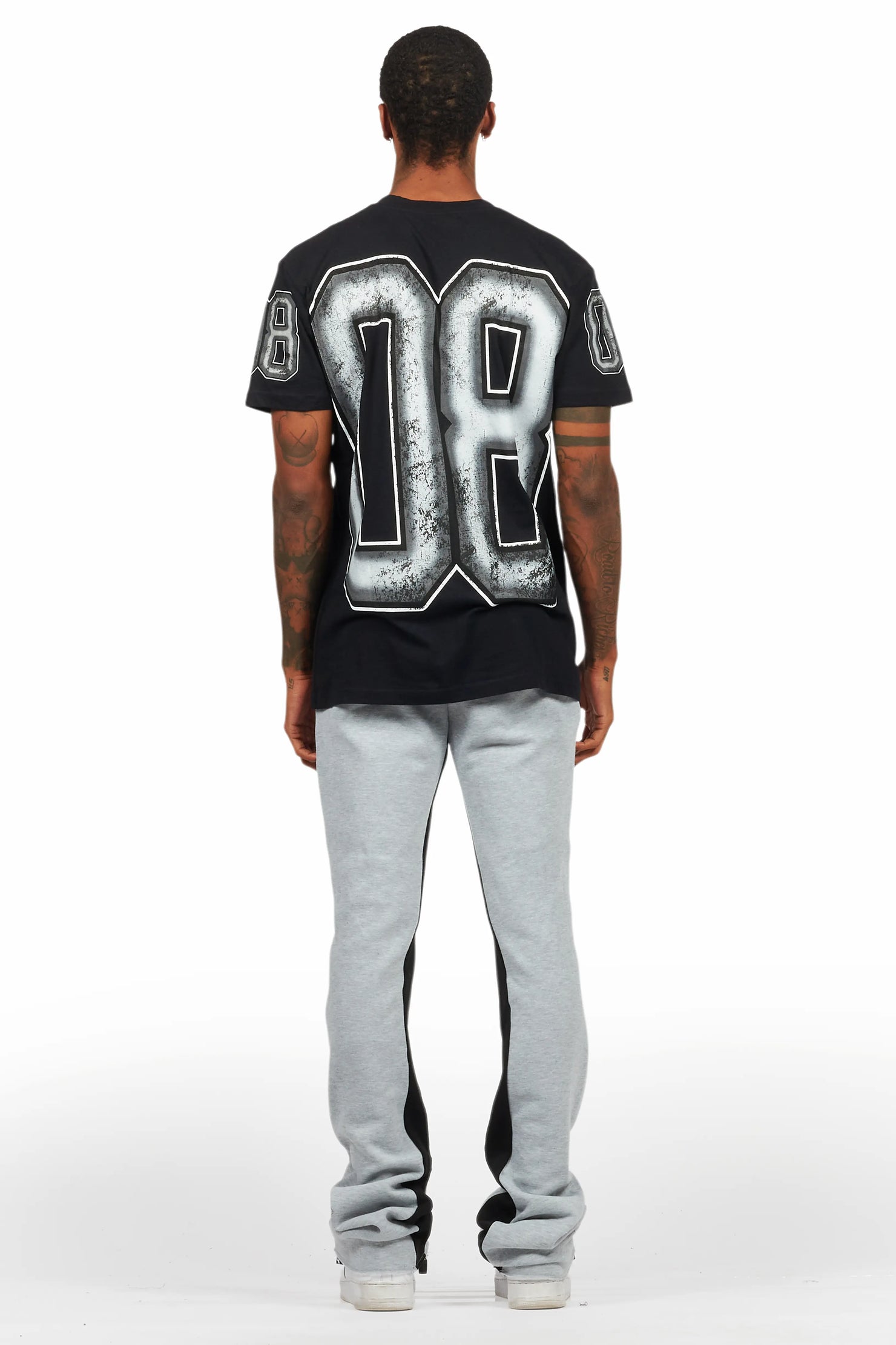 Fields Black/Grey T-Shirt/Baggy Stacked Track Set