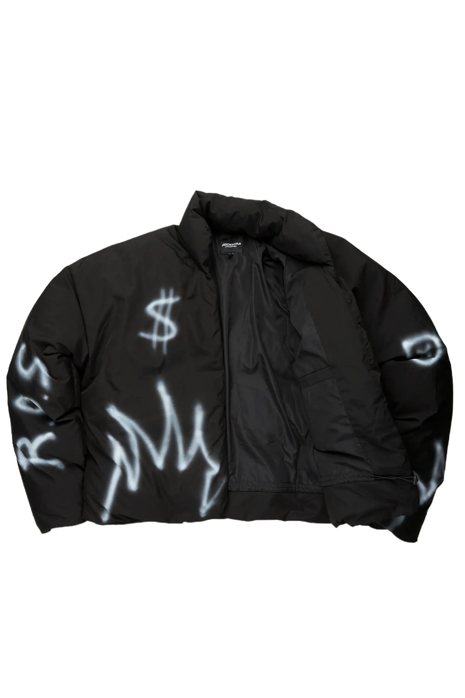 Madok Black Graphic Puffer Jacket