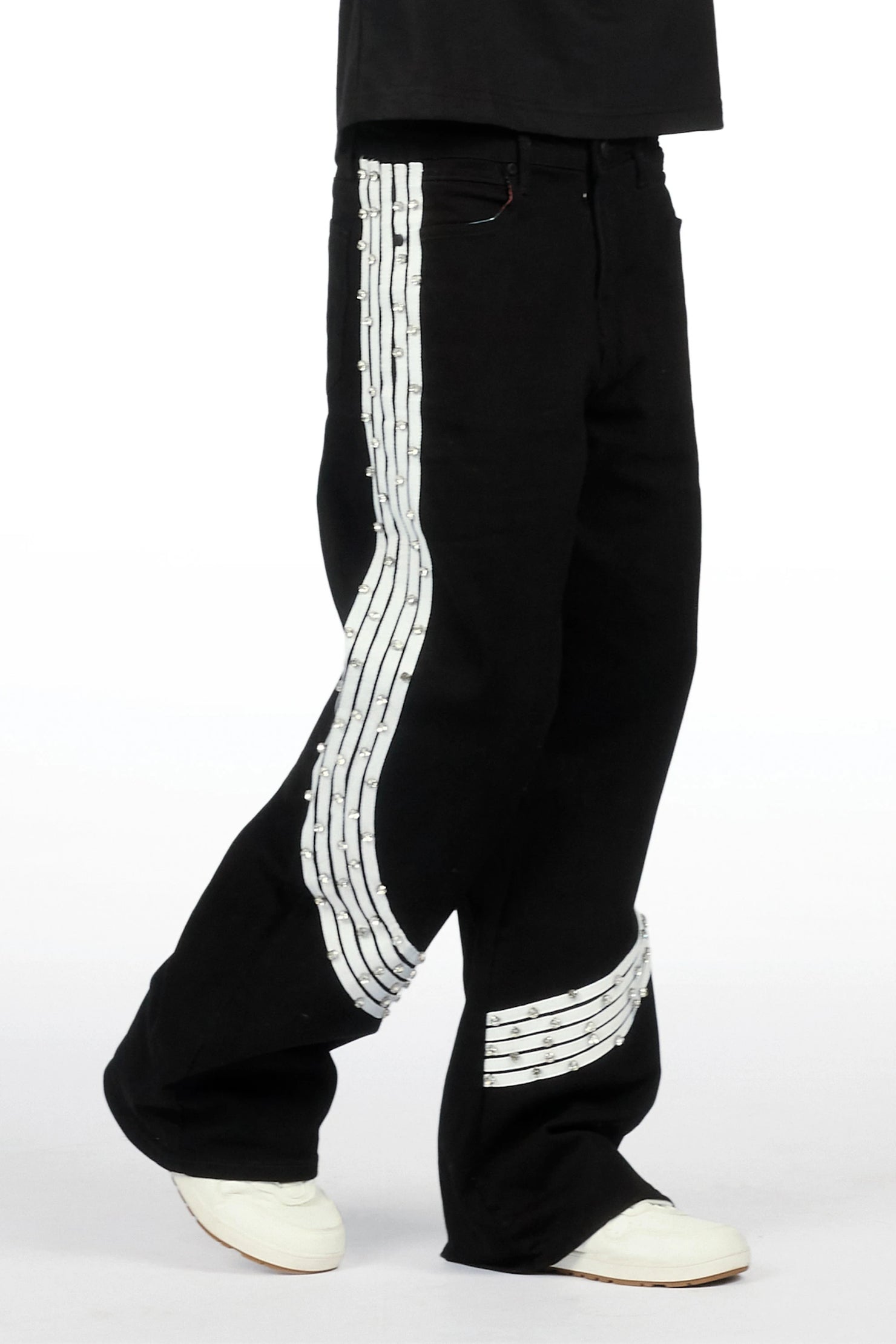 Boys Zayven Black Baggy Fit Jean