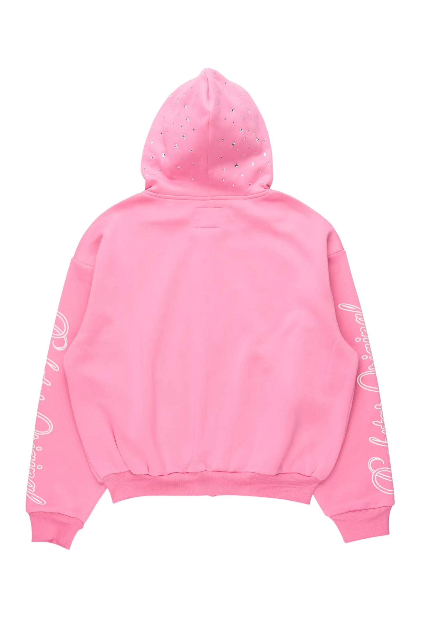 Girls Alvina Pink Rhinestone Zip Up Hoodie