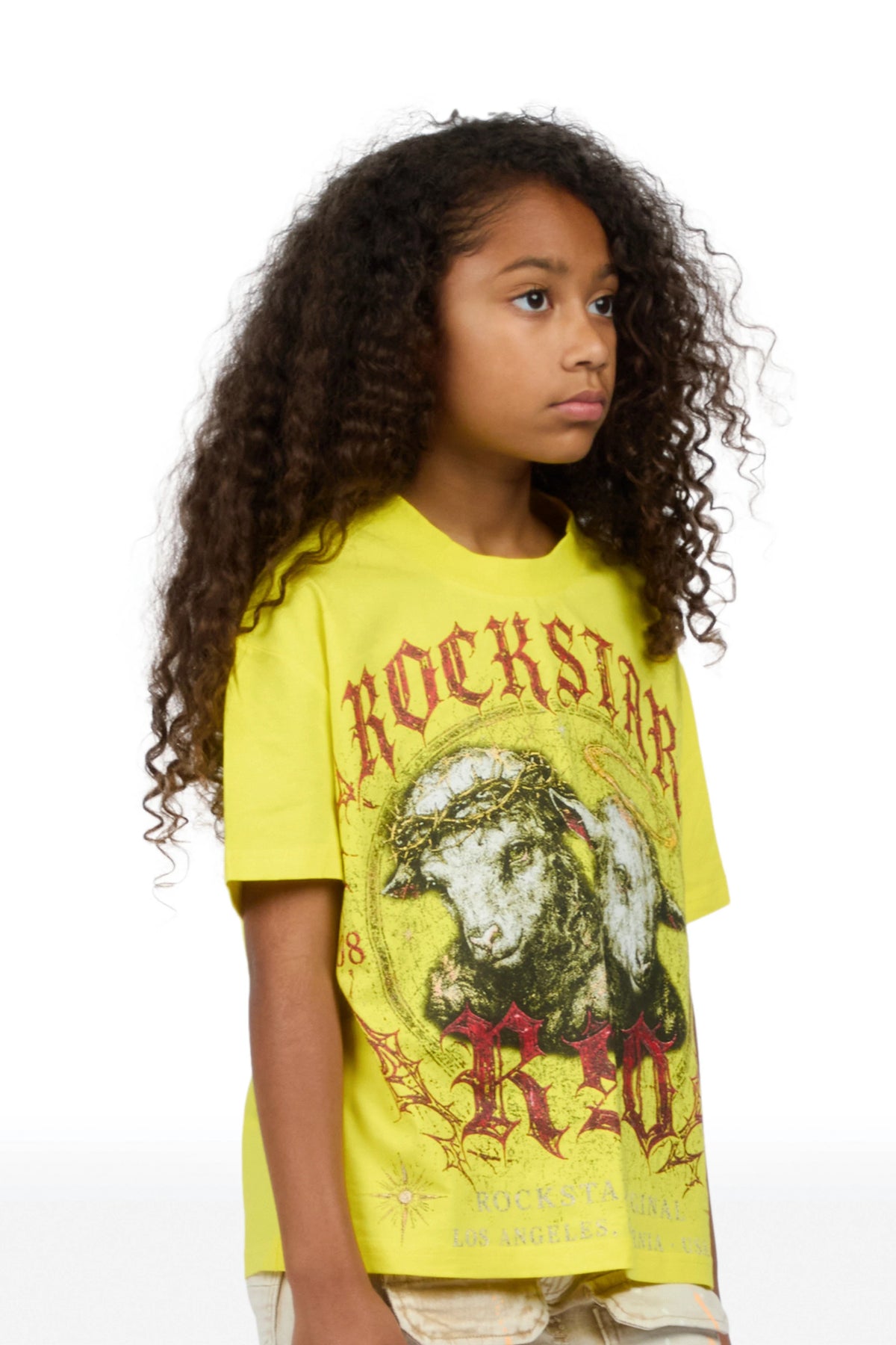 Girls Dezz Yellow Graphic T-Shirt