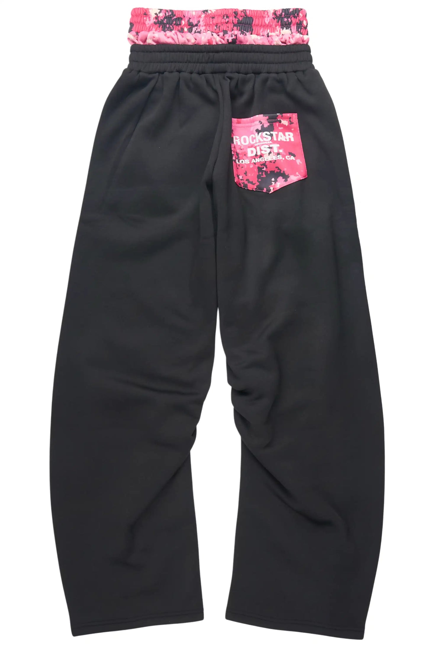 Canaan Black Double Waisted Baggy Track Pant