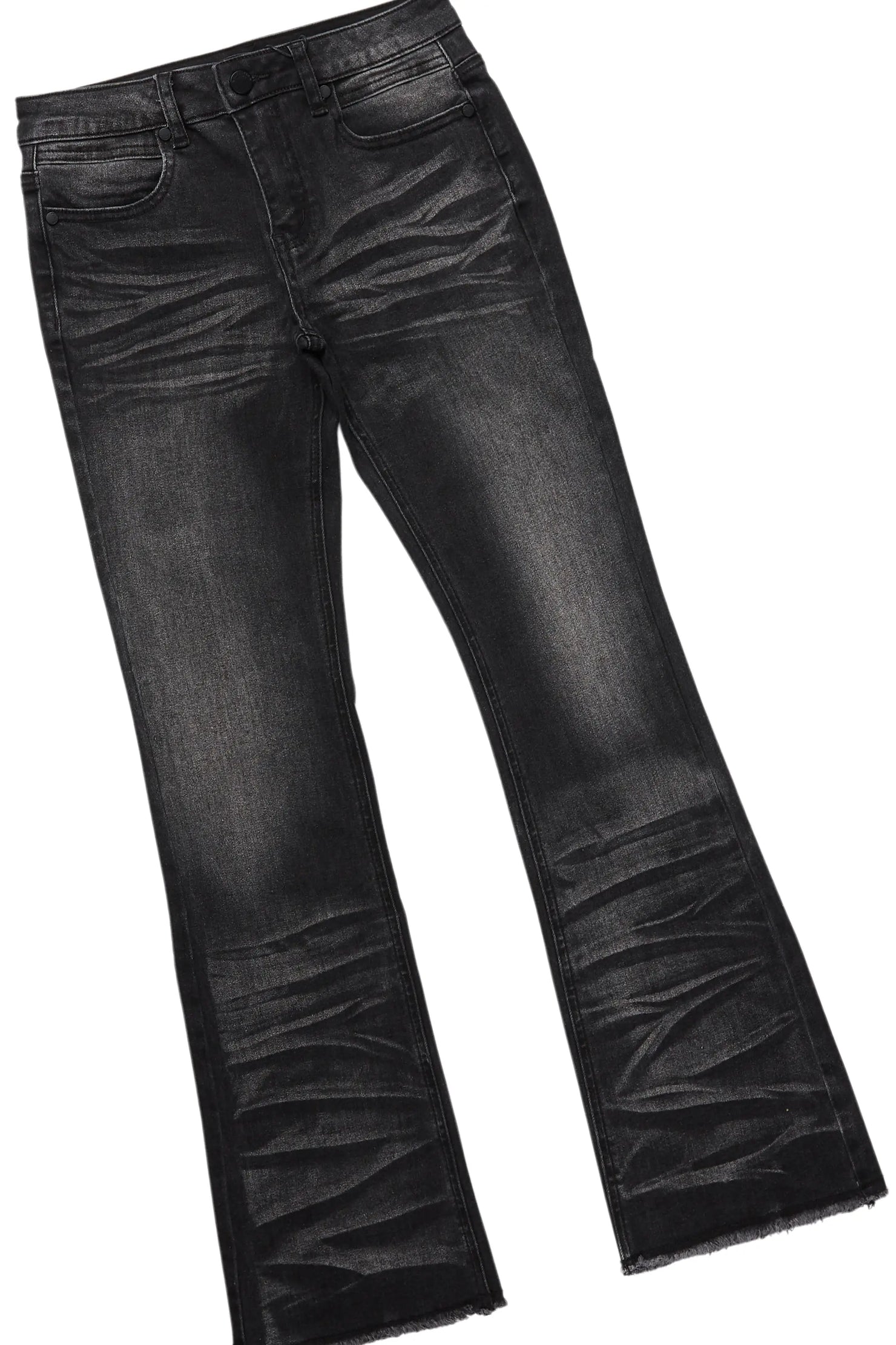 Boys Amos White T-Shirt/Stacked Flare Jean Set