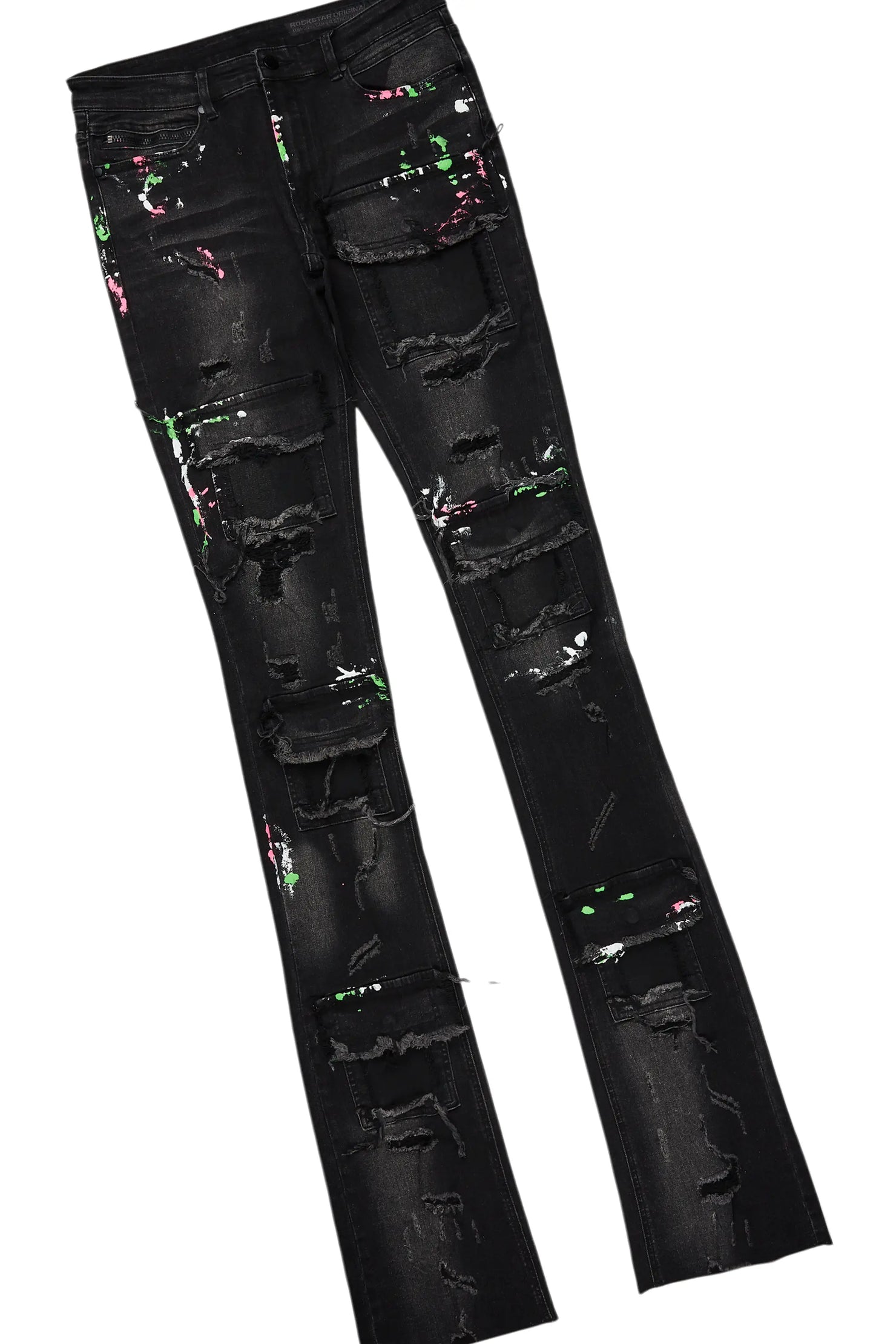 Quito Black Oversized T-Shirt/Super Stacked Flare Jean Bundle