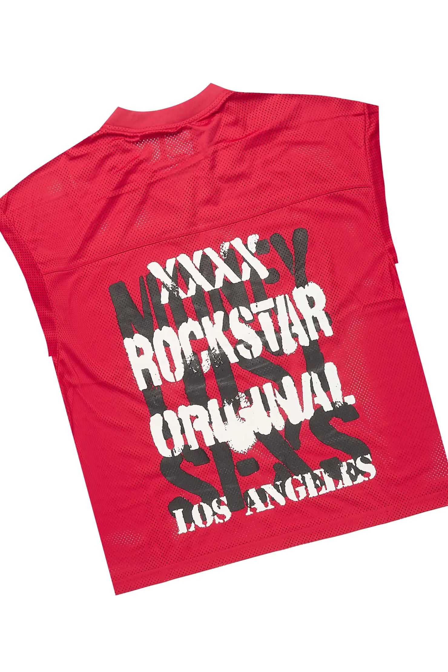 Crown Red Mesh Cut Sleeve Jersey Short Set