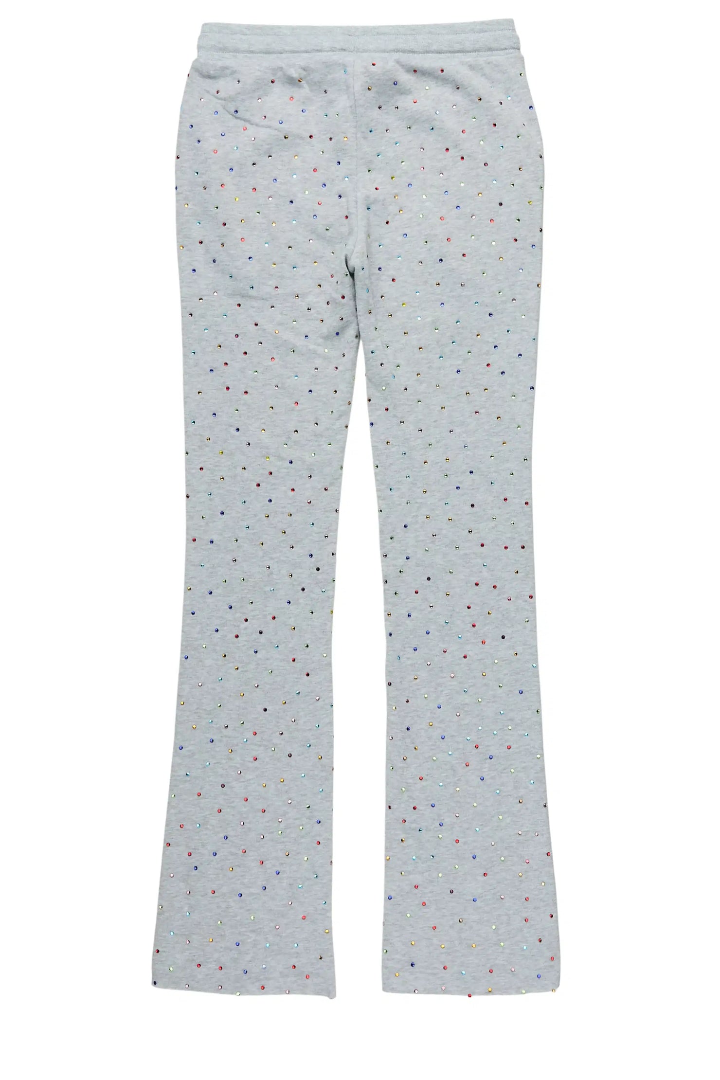 Boys Franchesco Heather Grey Rhinestone Stacked Track Pant