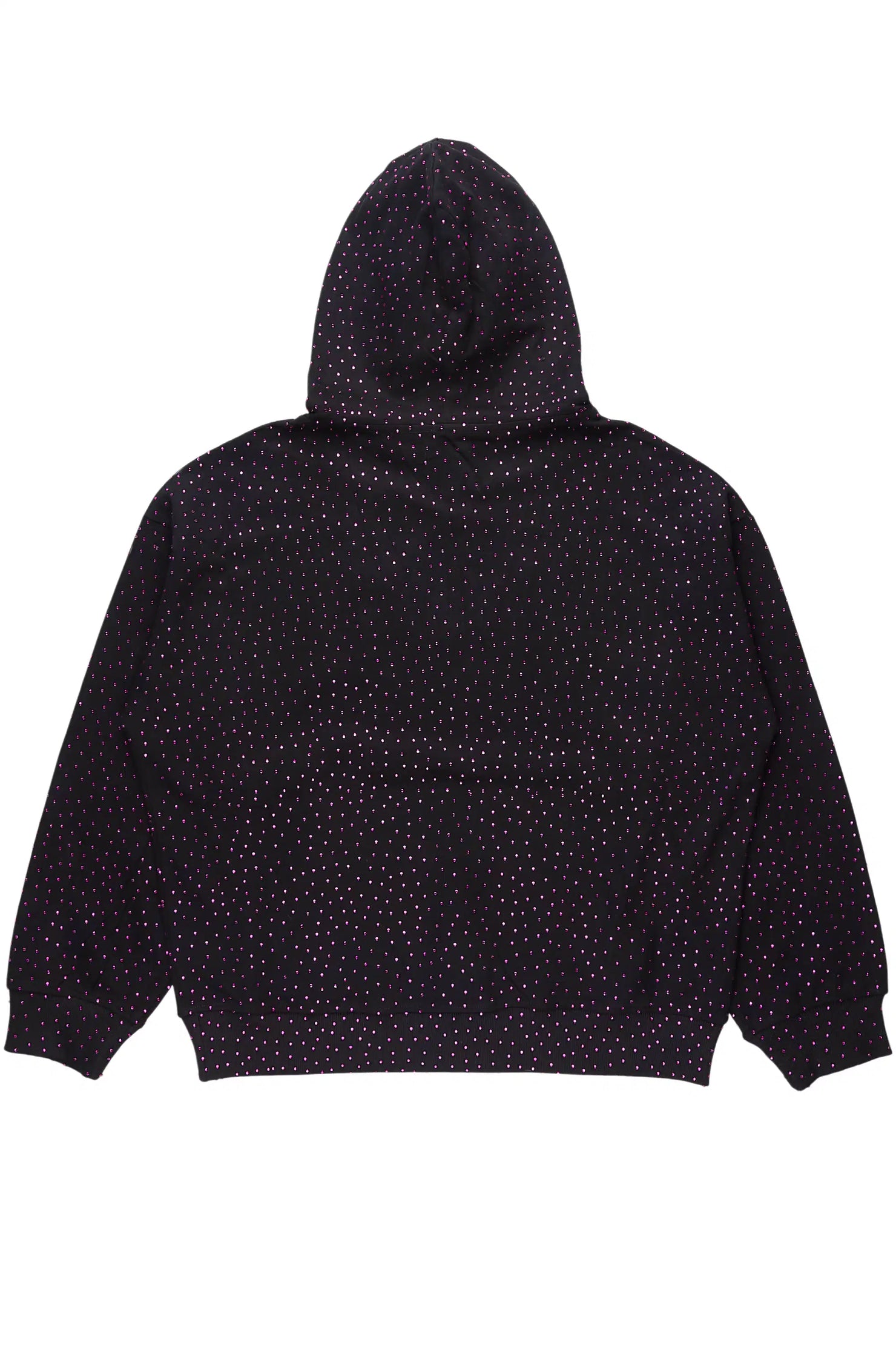 Crystiqa Black/Pink Rhinestone Hoodie
