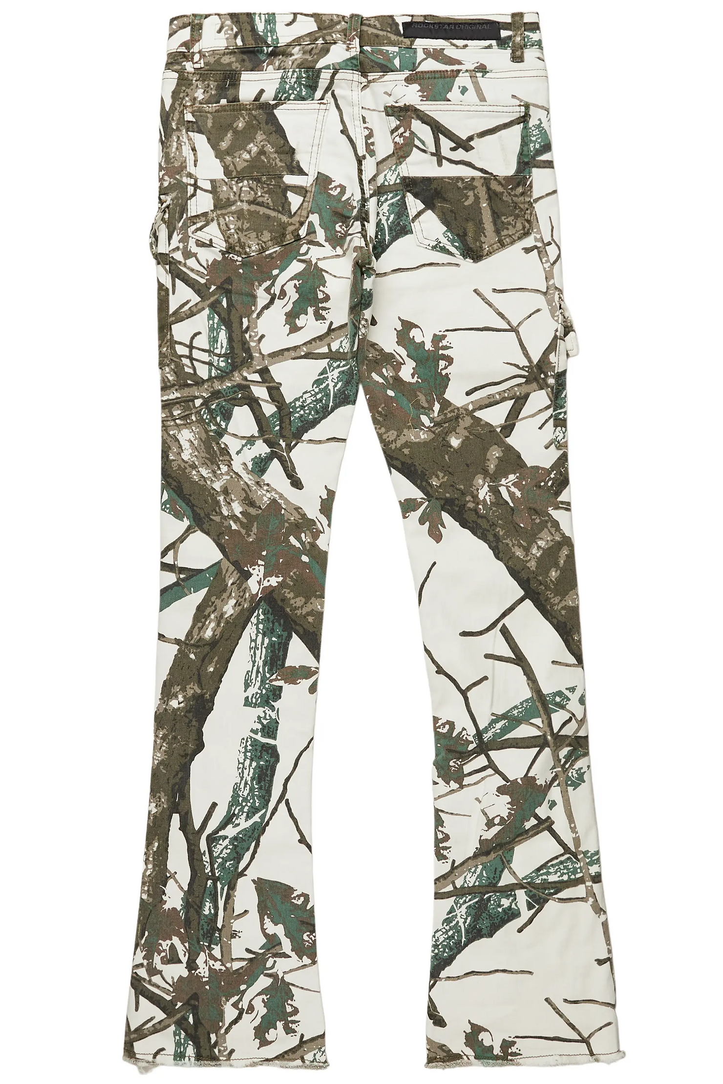 Zander White Tree Camo Stacked Flare Cargo Jean