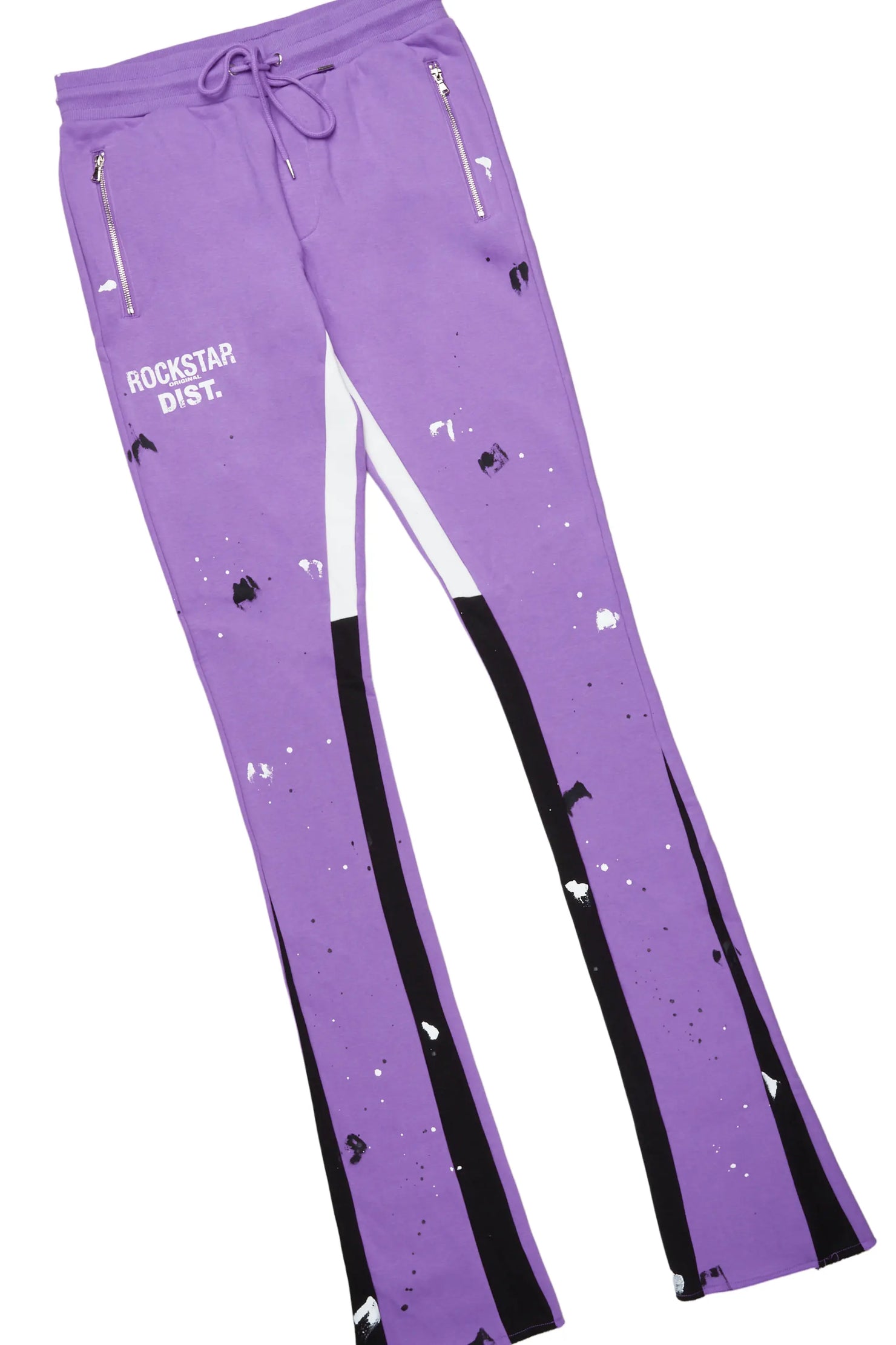 Scottie Purple/White T-Shirt/Super Stacked Flare Track Pant Set