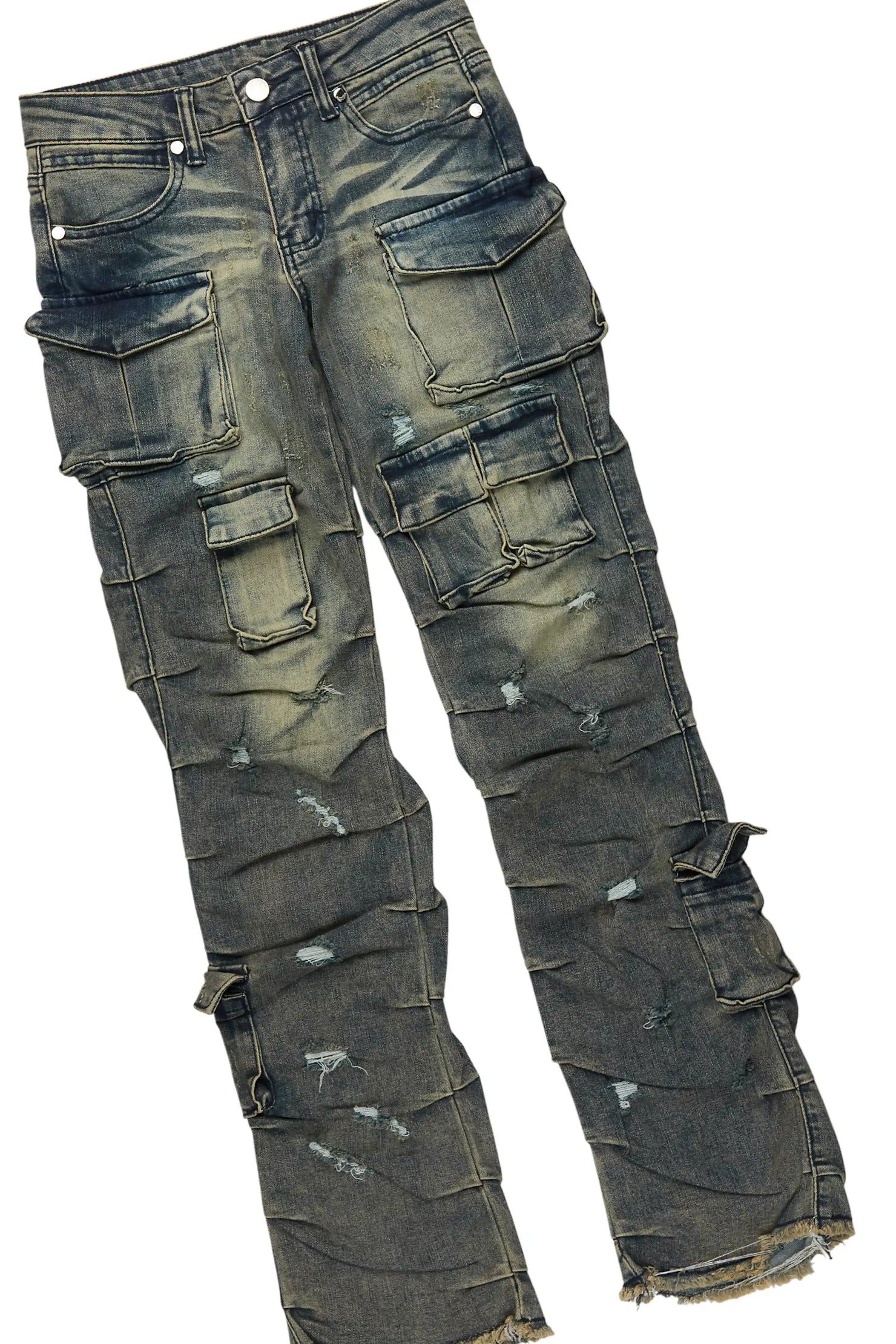 Boys All Eyes Navy & Gentry Tint Blue Stacked Jean Set