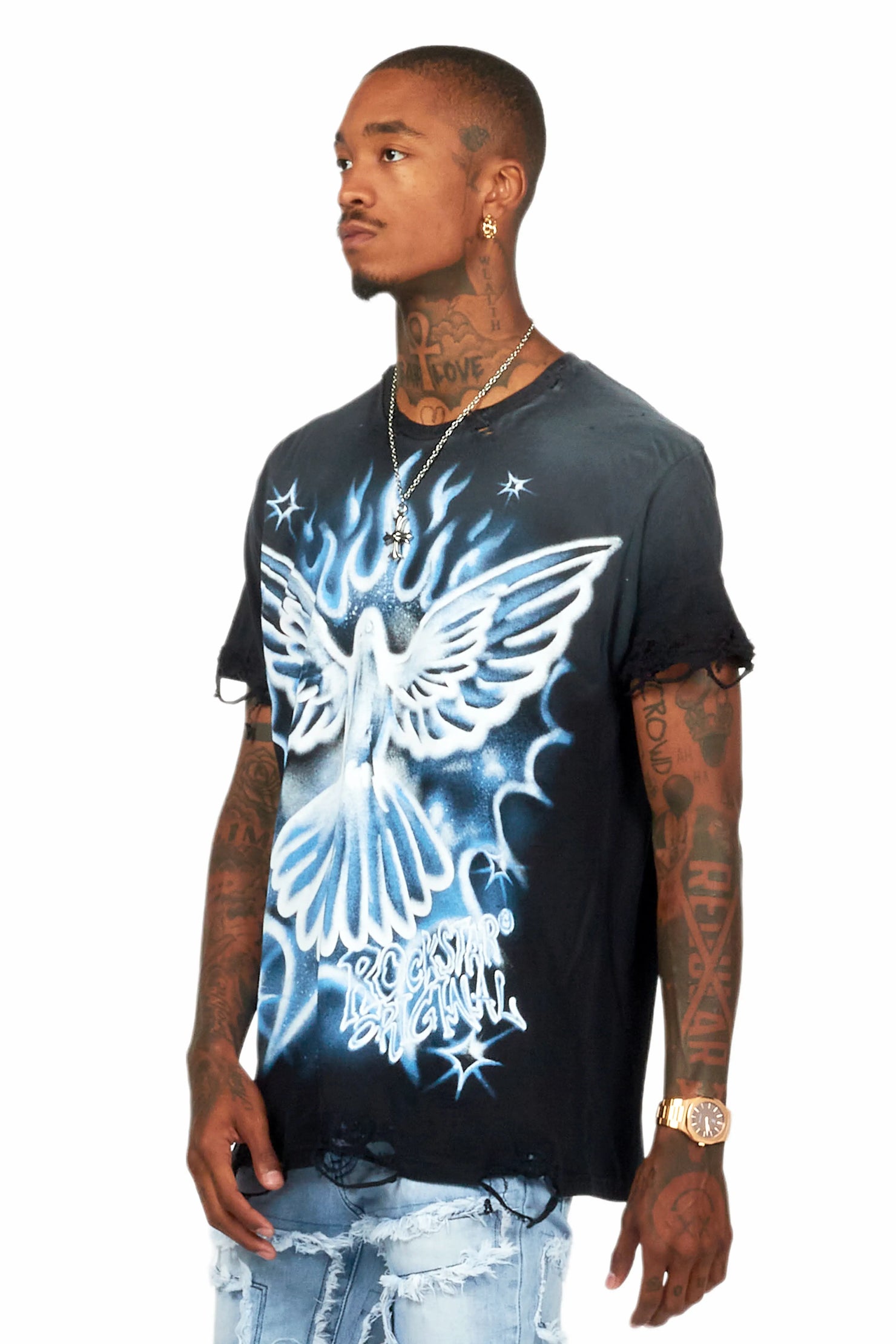 Zeen Black Oversized Graphic T-Shirt