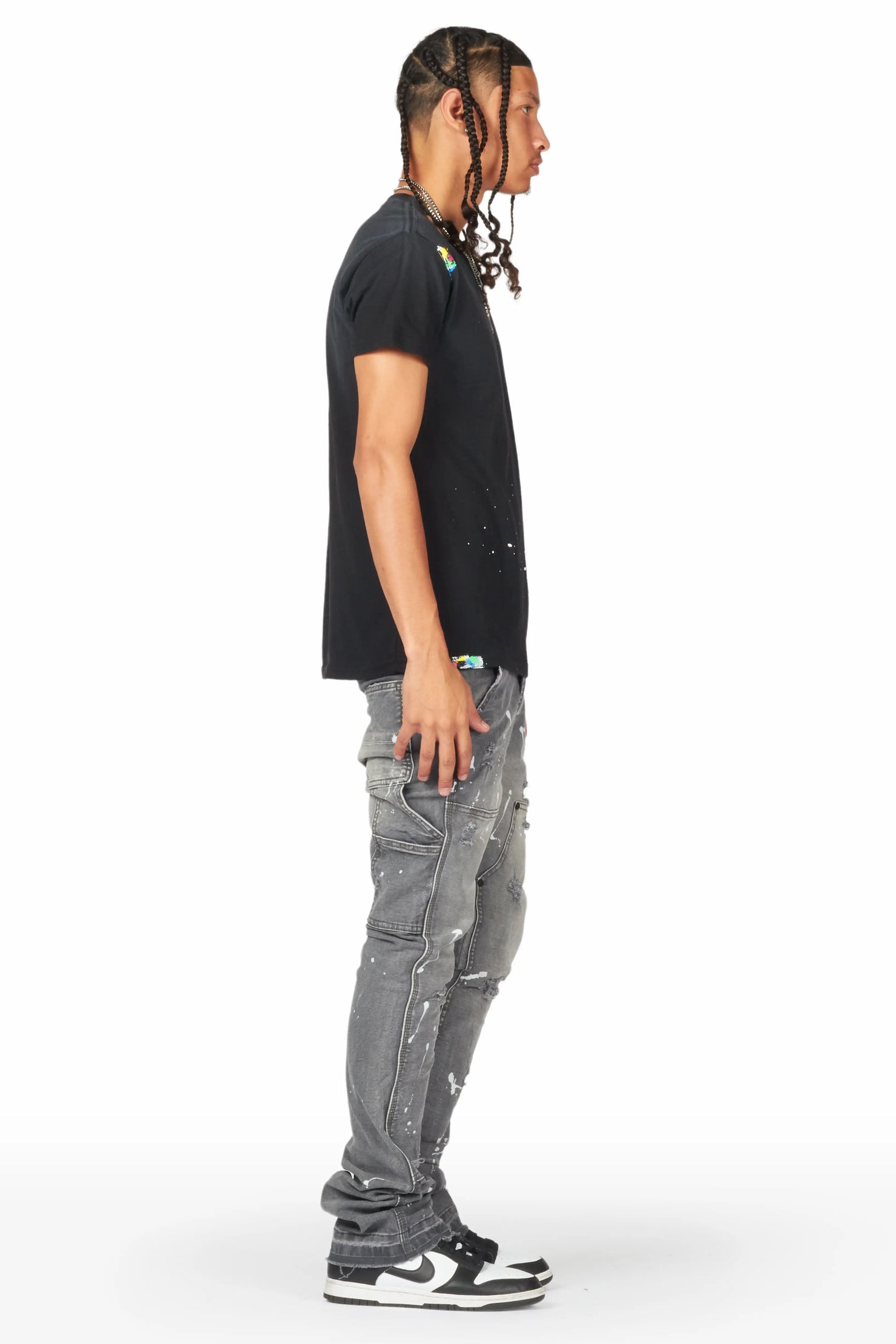 Thorton Grey Stacked Flare Jean