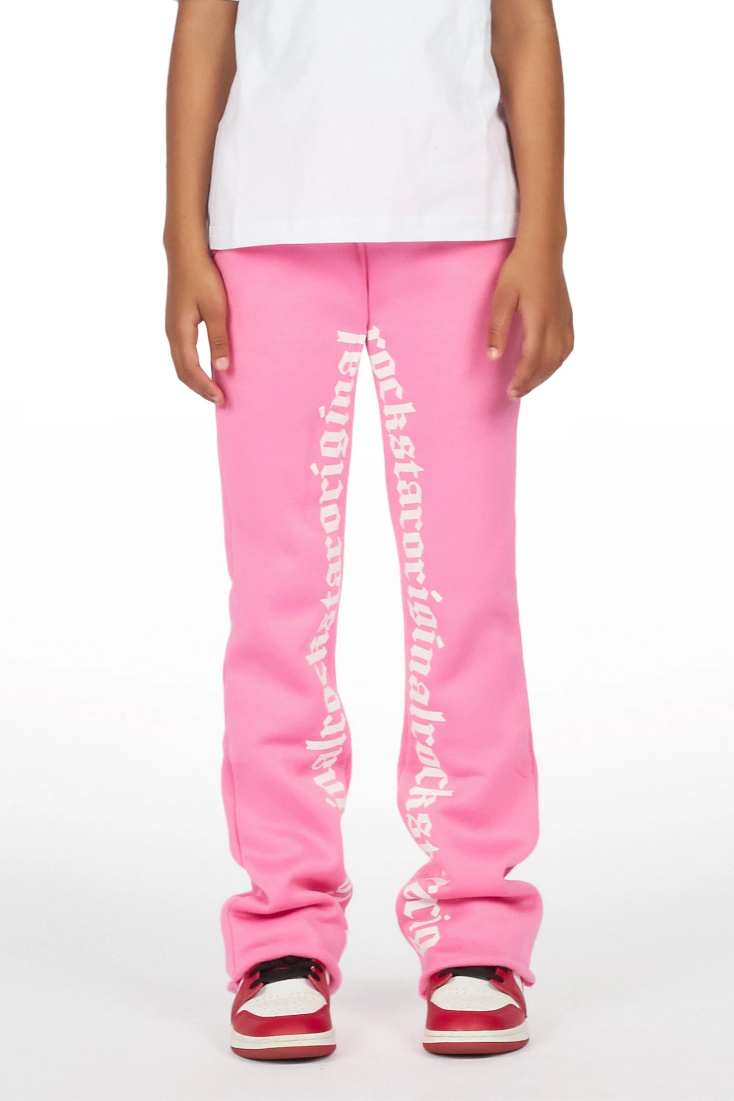 Girls Blakely Bubblegum Pink Stacked Track Pant