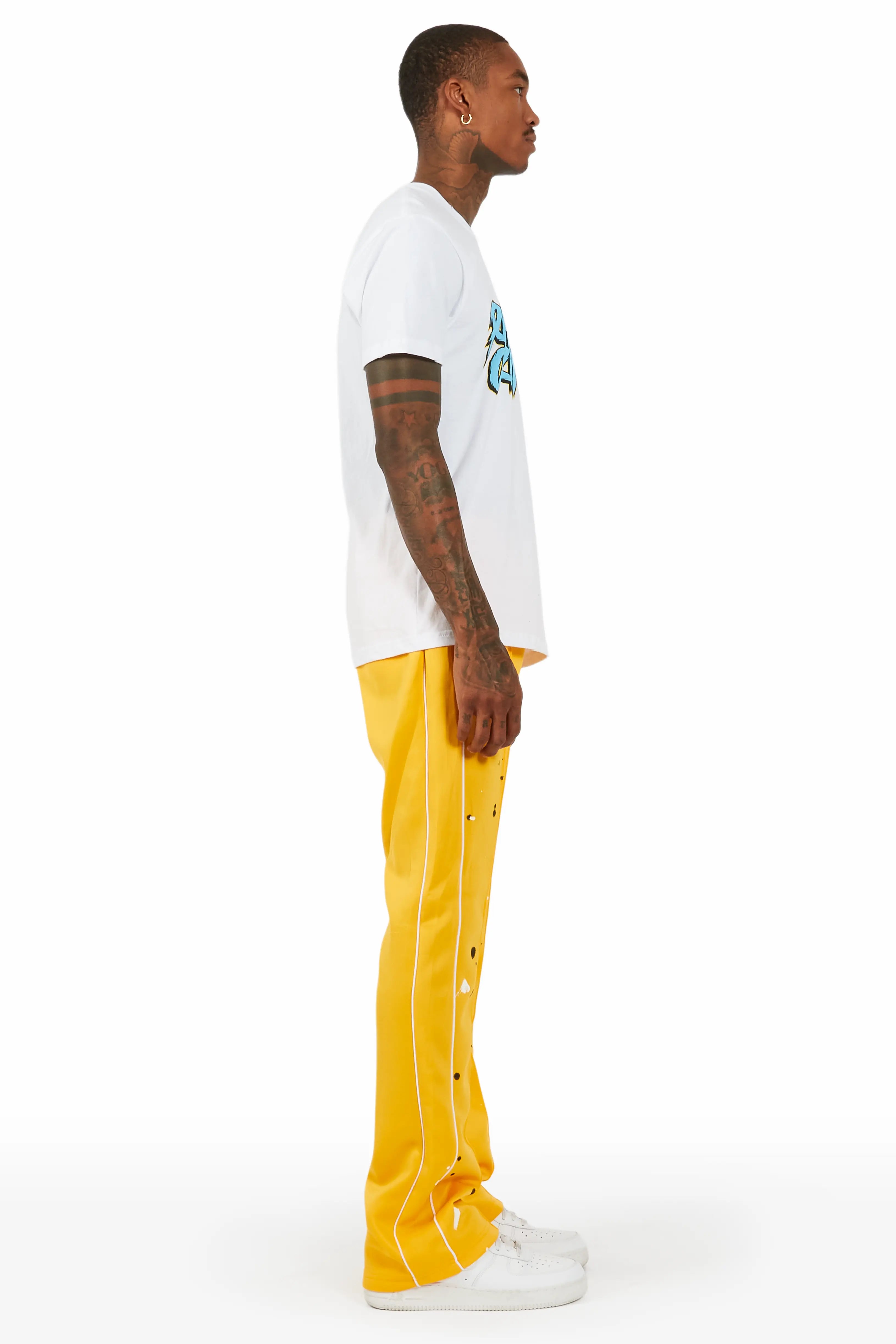 Jaco Yellow Stacked Flare Pant