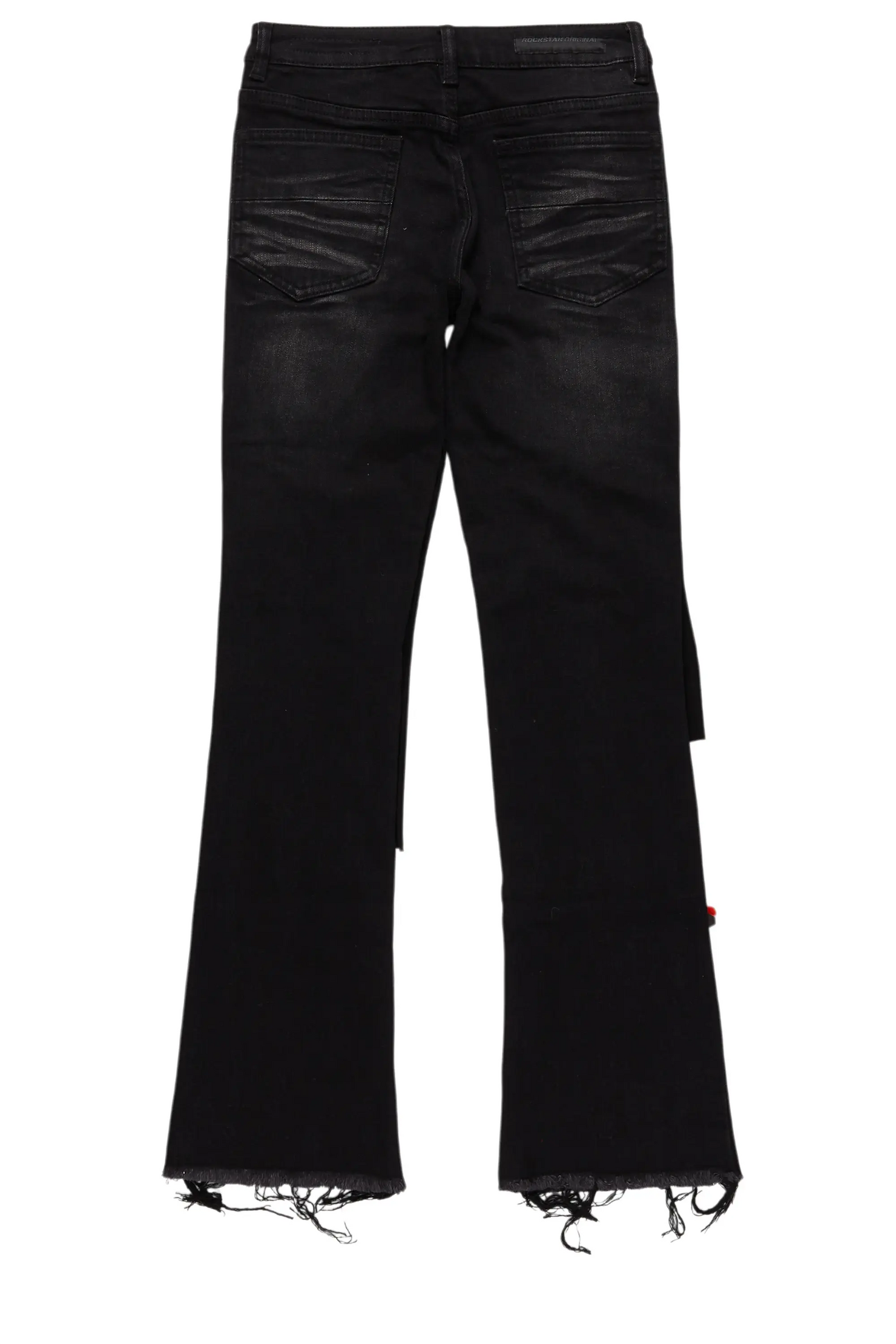 Boys Vadim Black Patchwork Stacked Flare Jean
