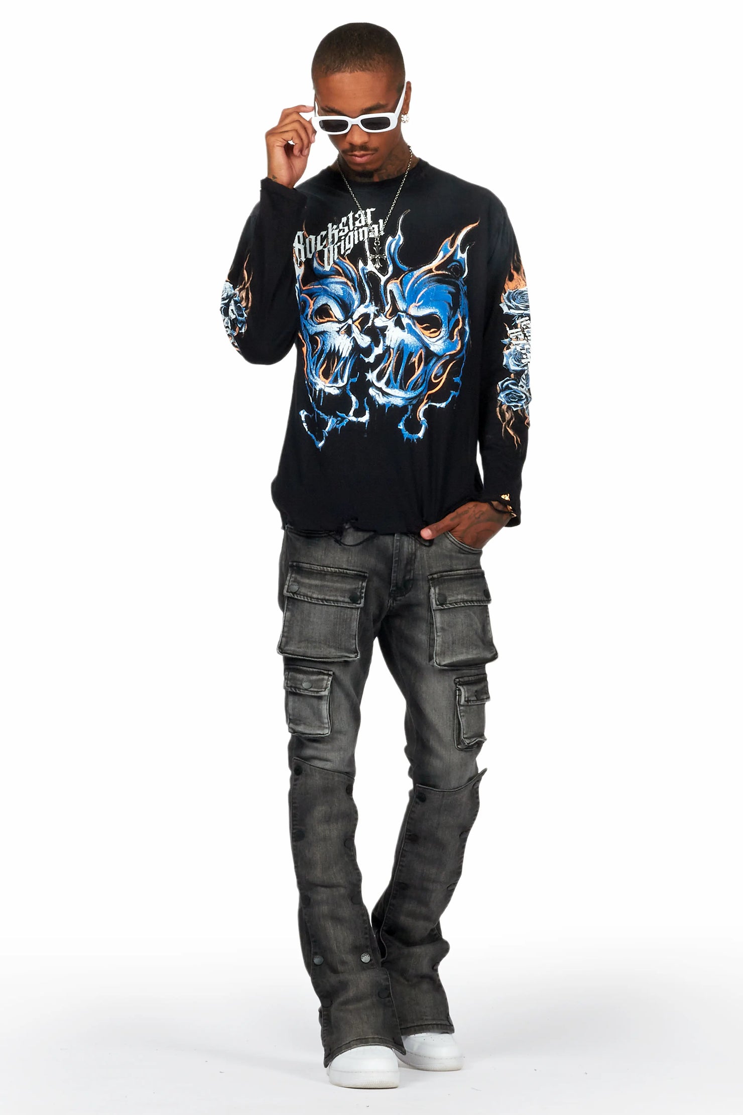 Texastea Black Long Sleeve Graphic T-Shirt