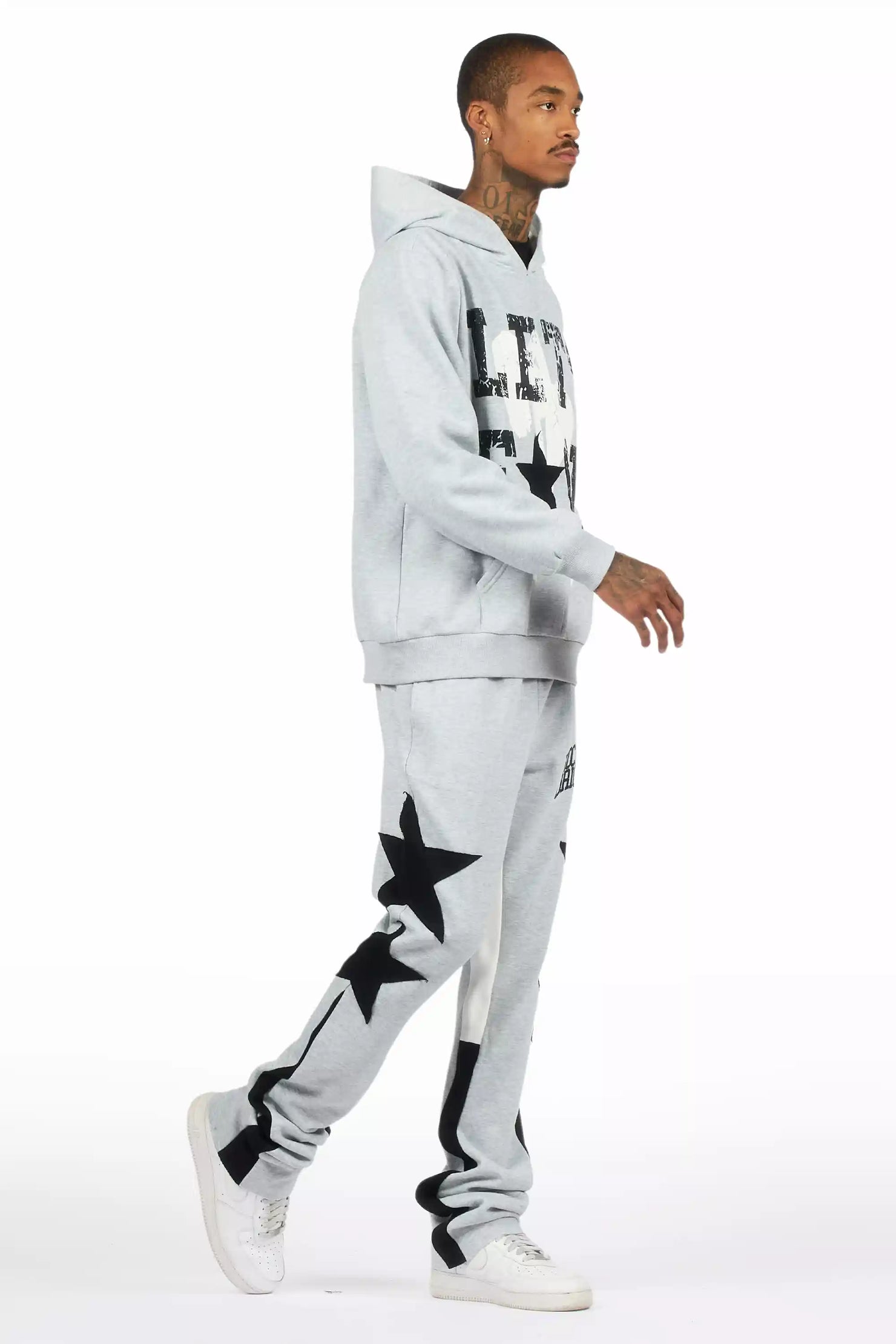 Pacino Heather Grey Stacked Track Set
