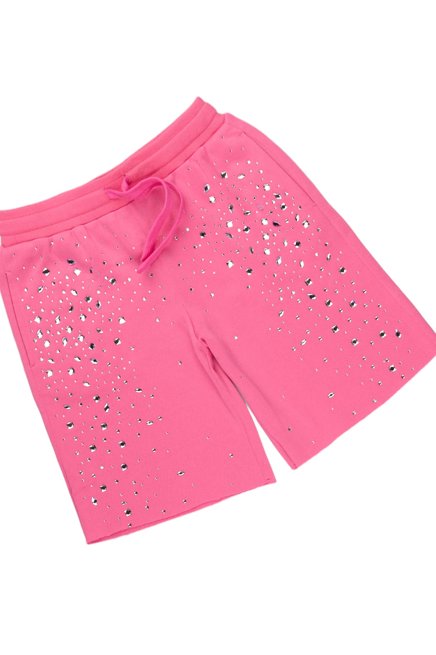 Girls Porsha Pink Rhinestone Short Set