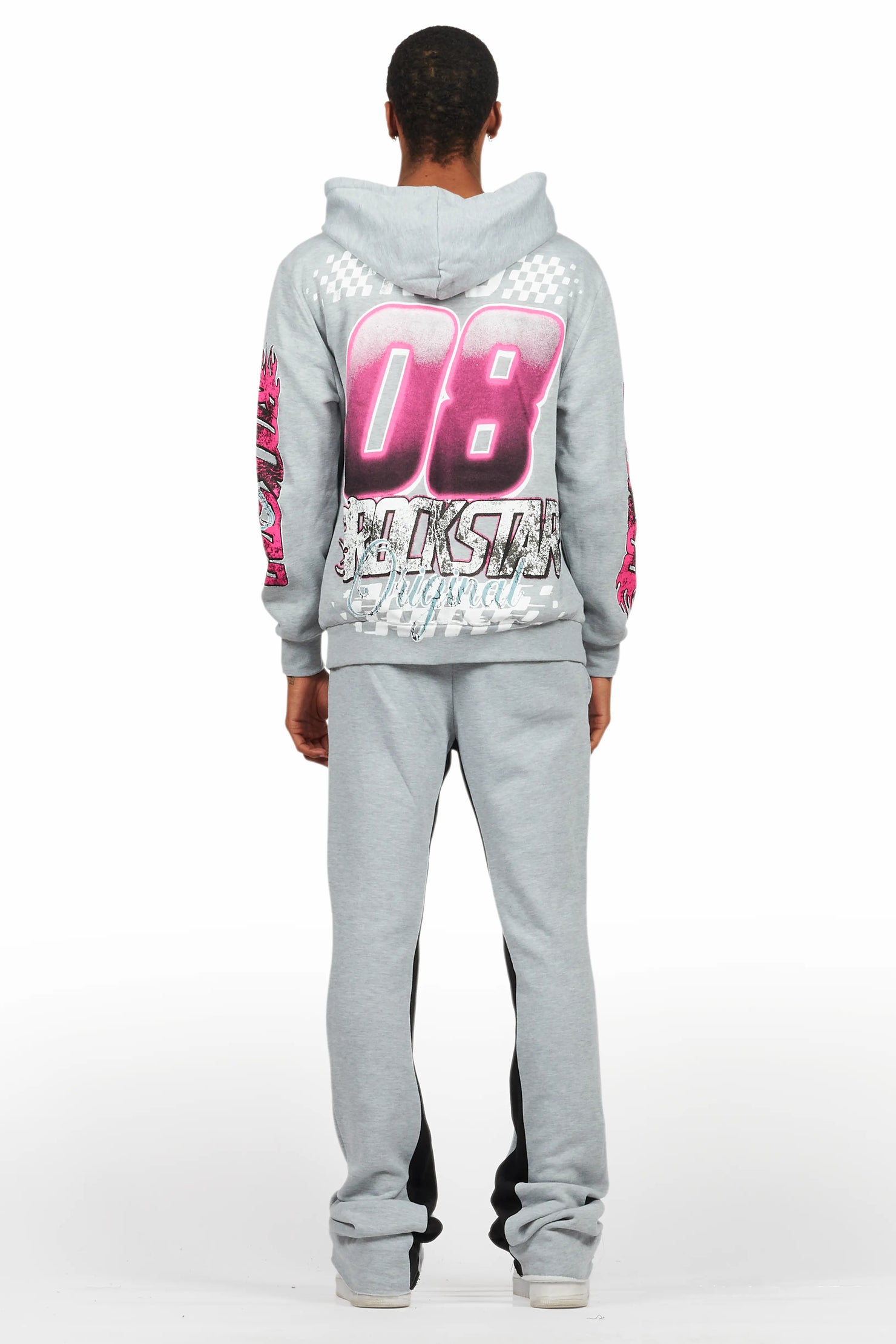 Theo Heather Grey Hoodie/Baggy Fit Track Pant Set